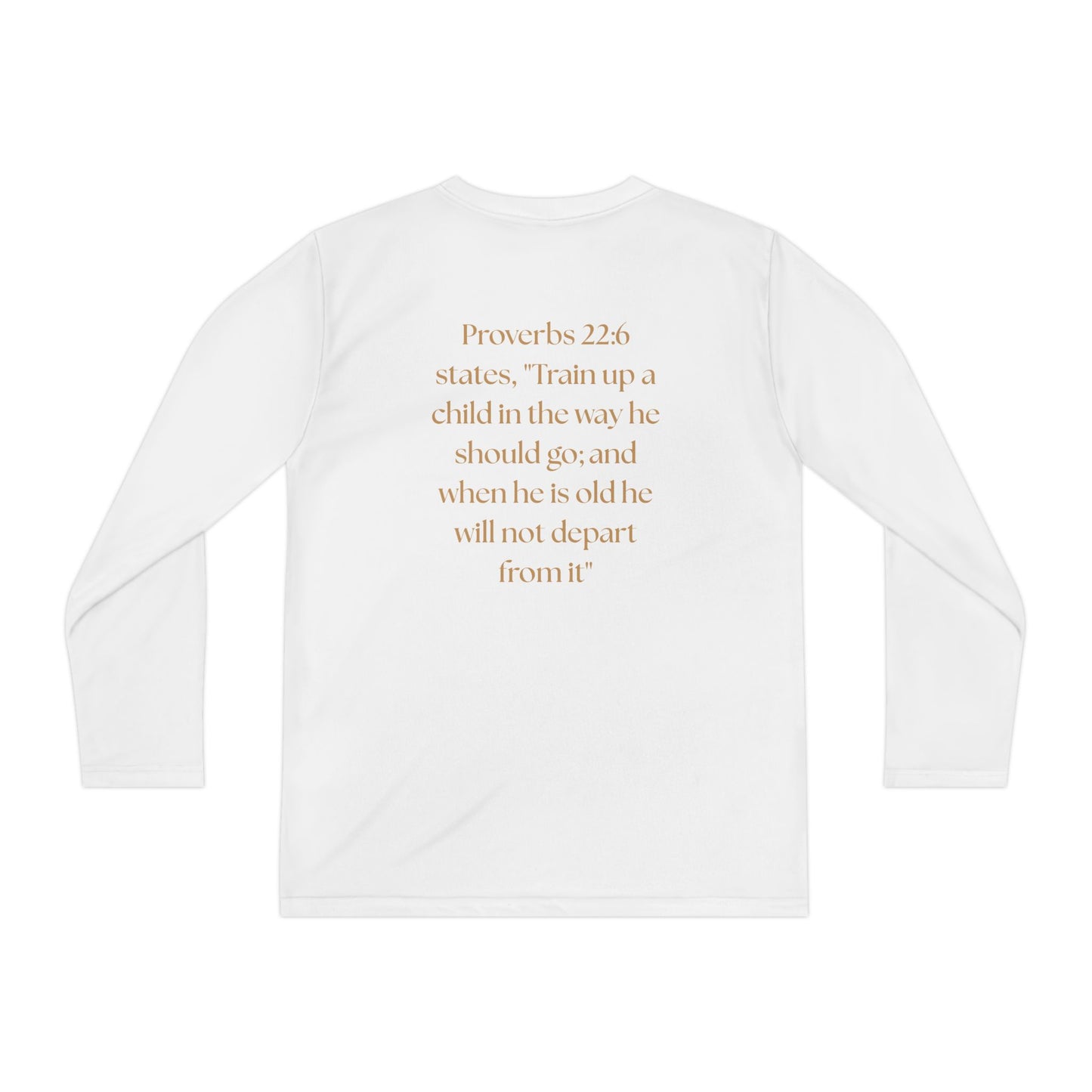 Children of the King Youth Long Sleeve Tee — Golden Lion Crest & Proverbs 22:6