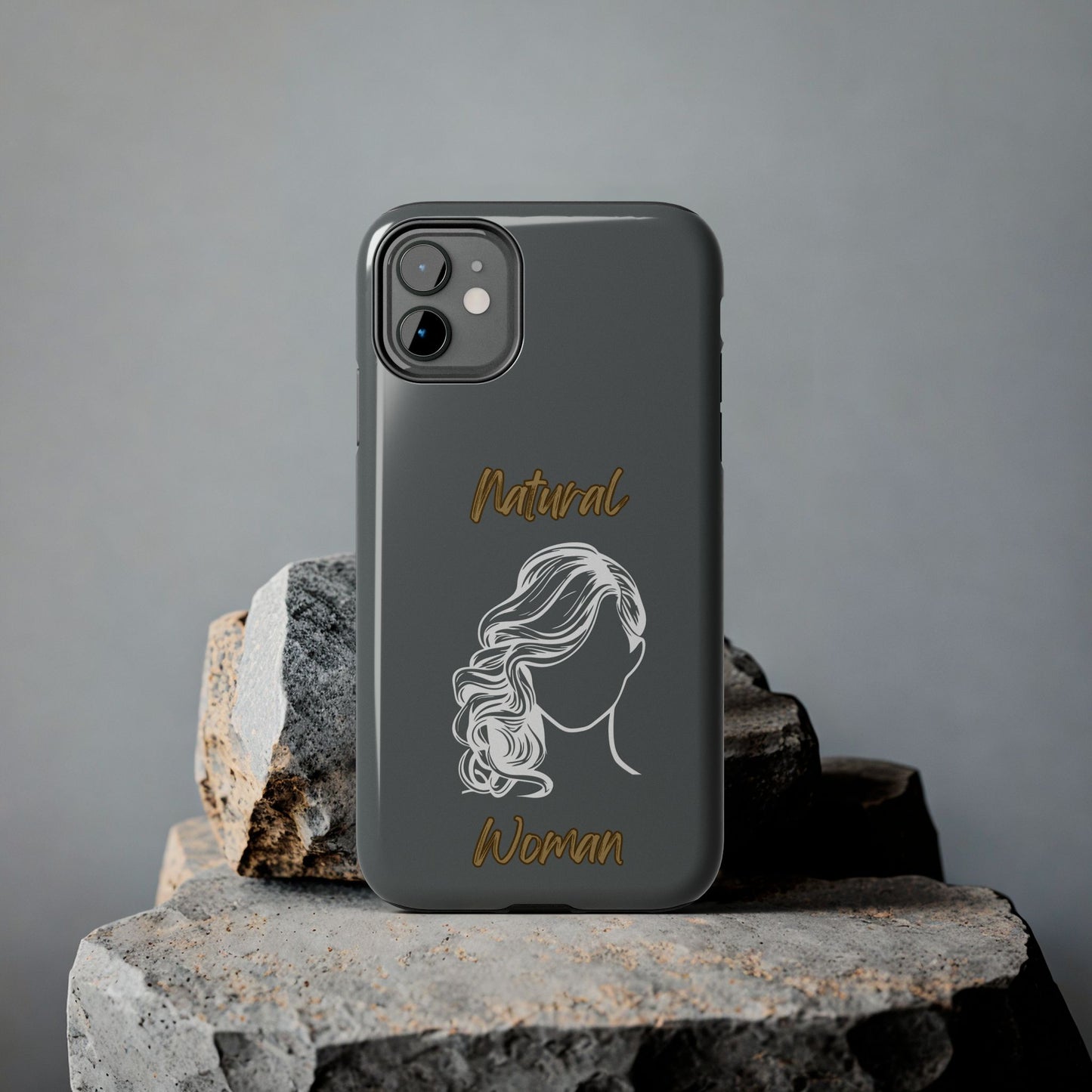 Natural Woman Long Curl (WL)Tough Phone Cases DARK GREY