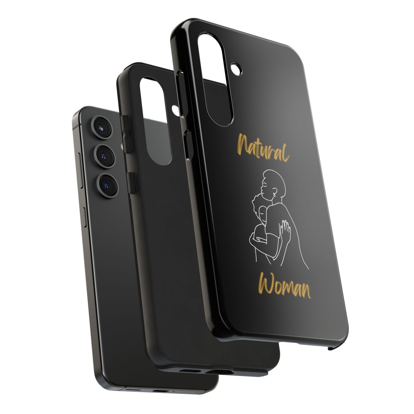 Natural Woman Safe With Momma (WL) Tough Phone Cases BLACK