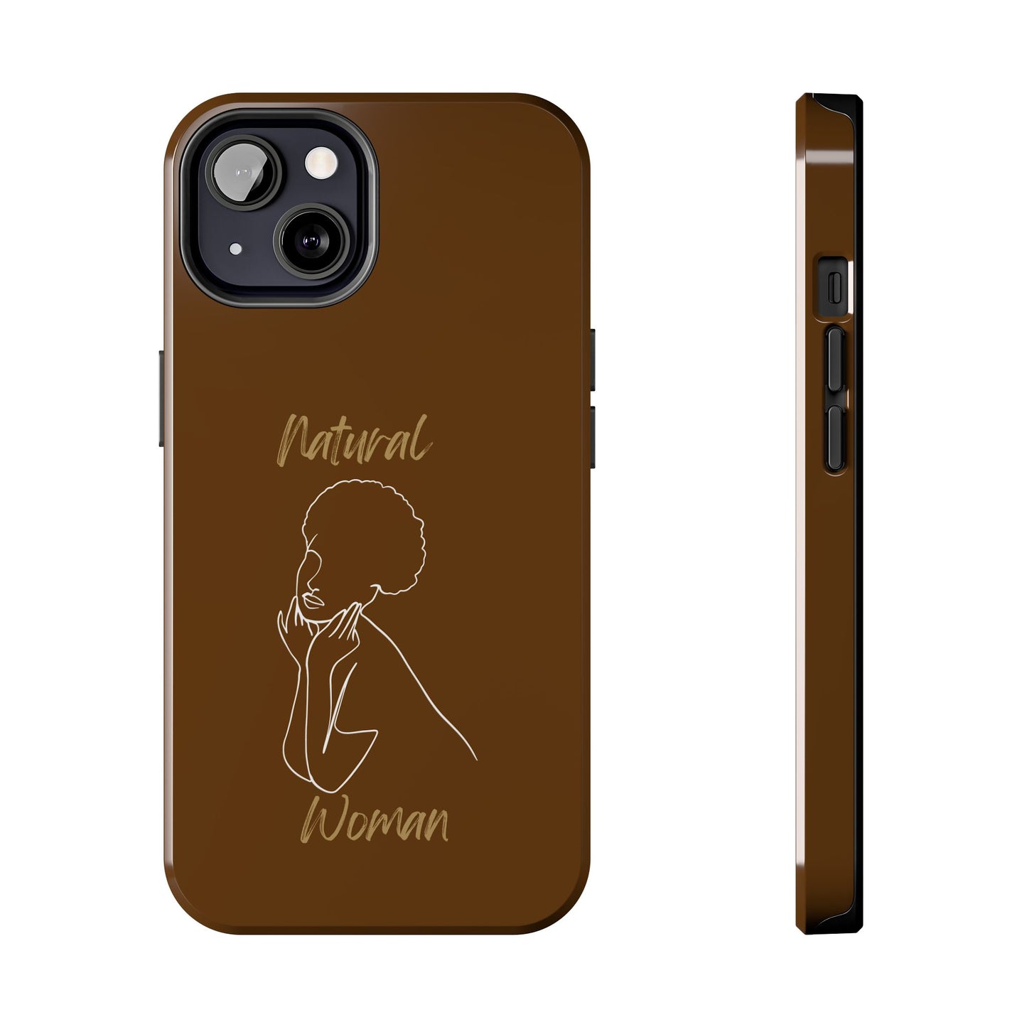 Natural Woman Cute Afro(WL)Tough Phone Cases BROWN