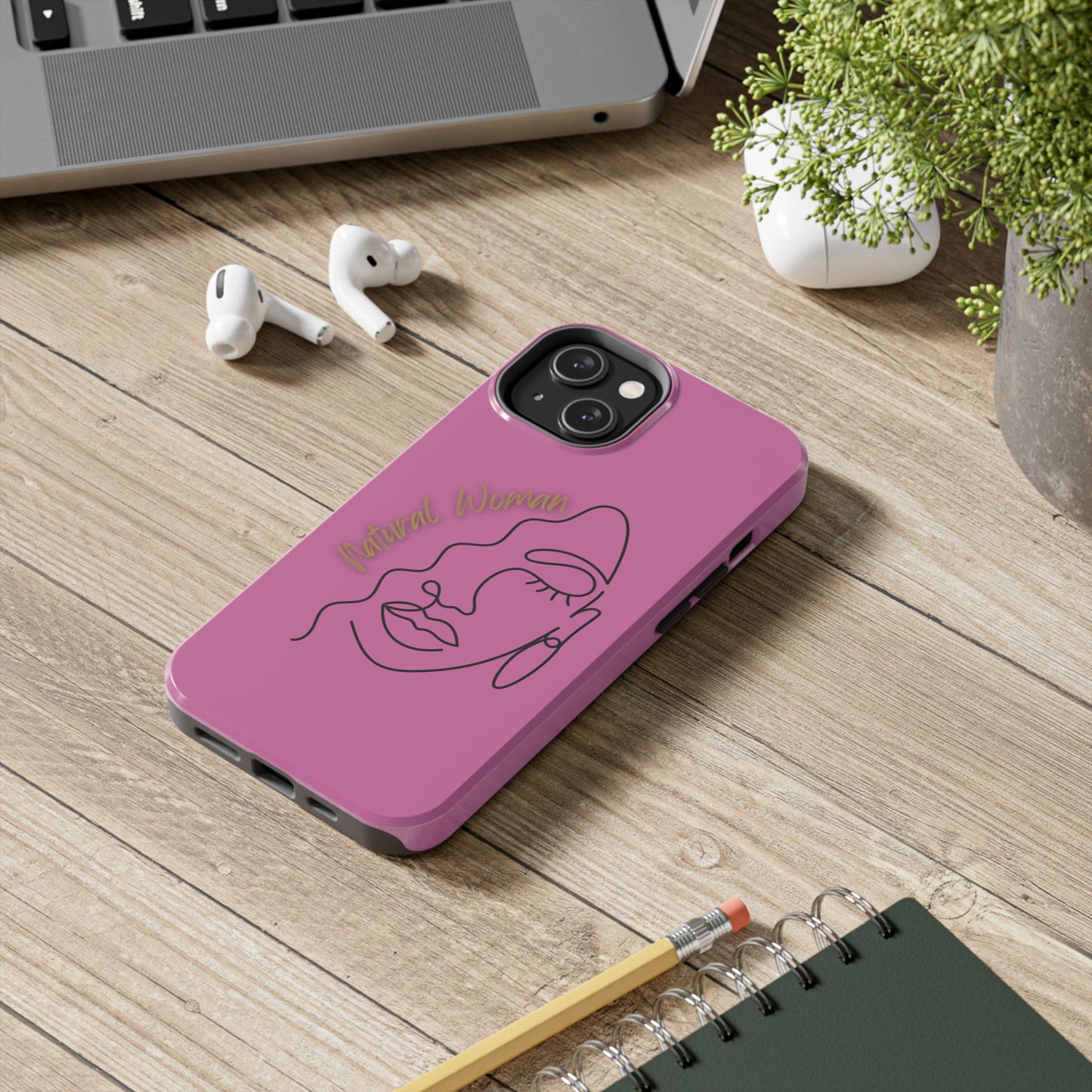 Natural Woman Half Face (BL)Tough Phone Case LIGHT PINK