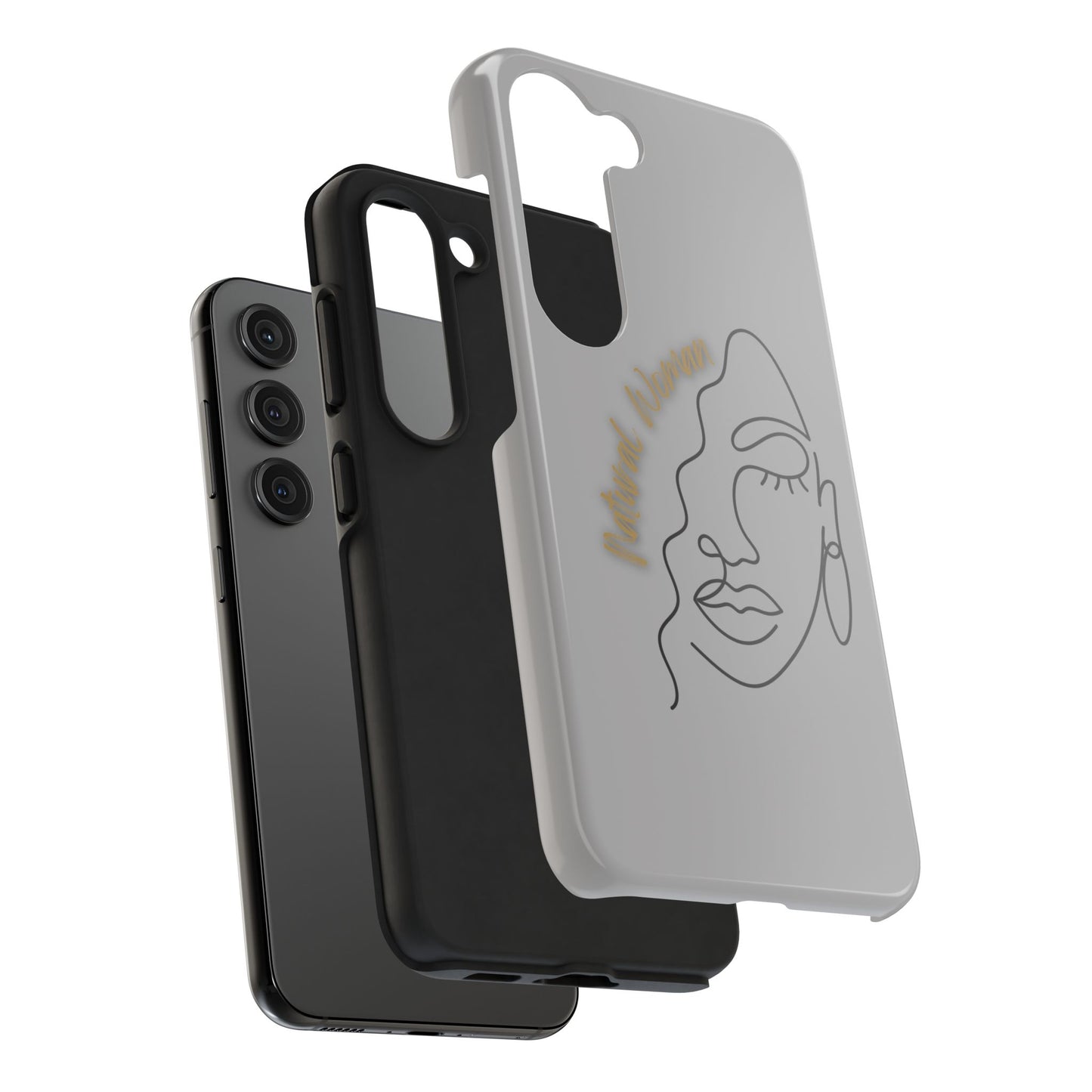 Natural Woman Half Face (BL)Tough Phone Case LIGHT GREY