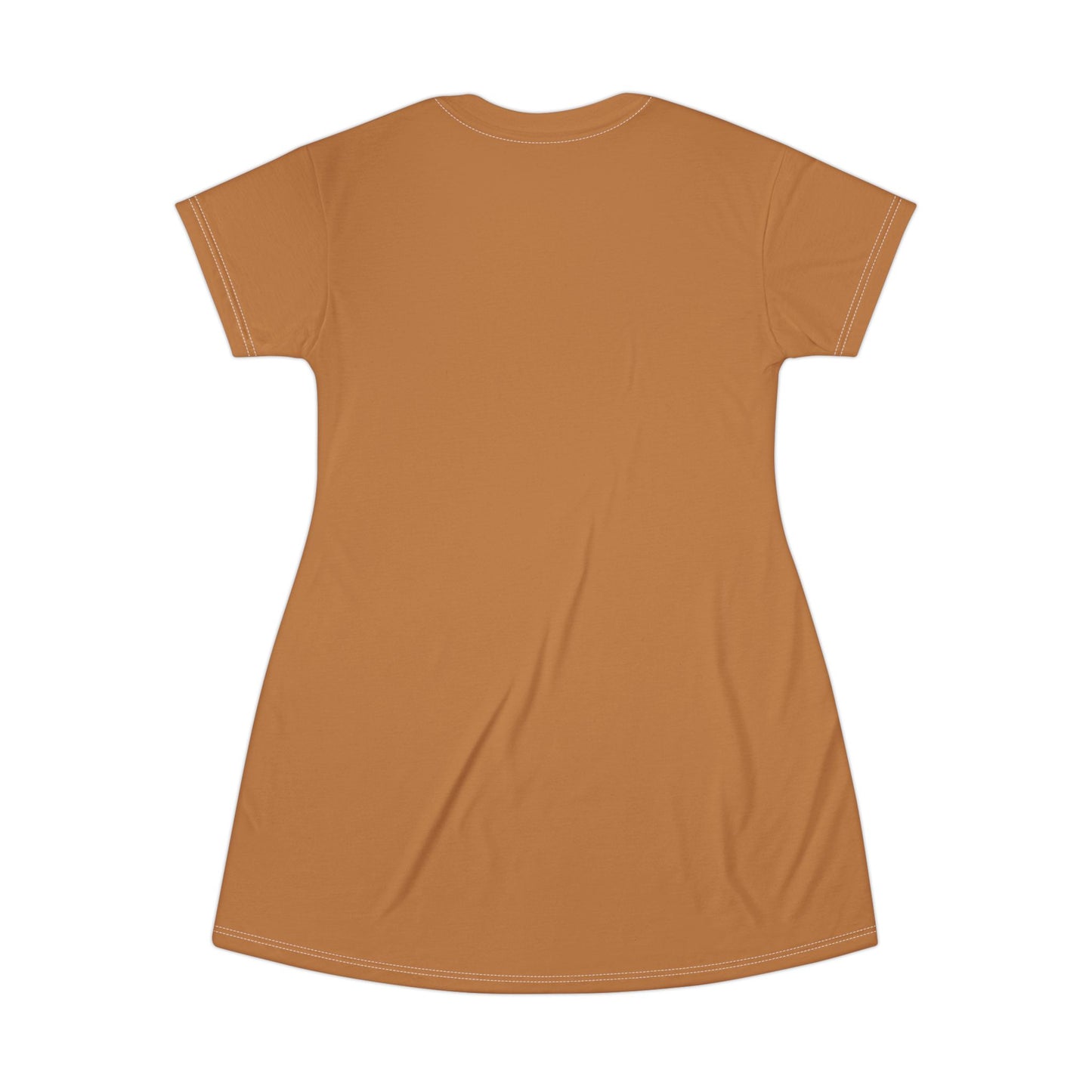 Strong Momma T-Shirt Dress (AOP/BL) Light Brown