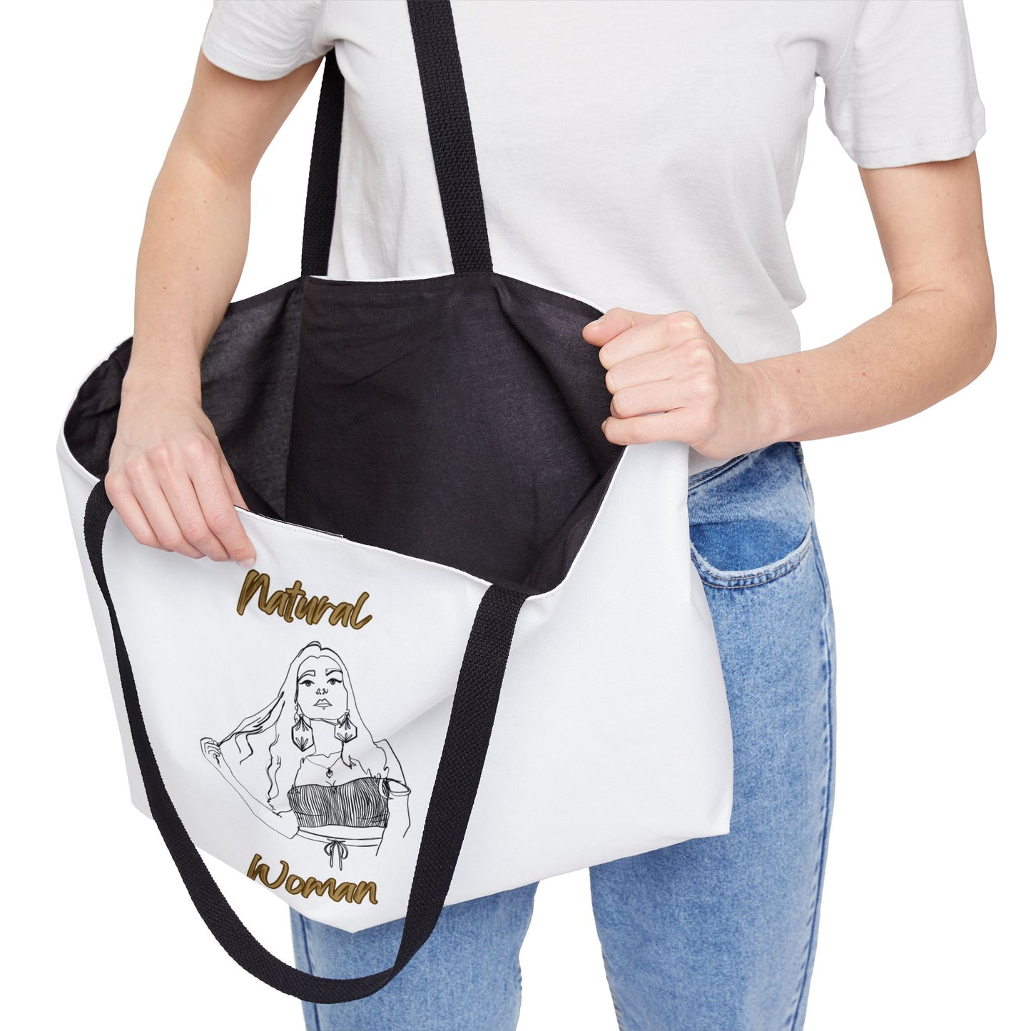 Natural Woman Thinking (BL) Weekender Tote Bag WHITE