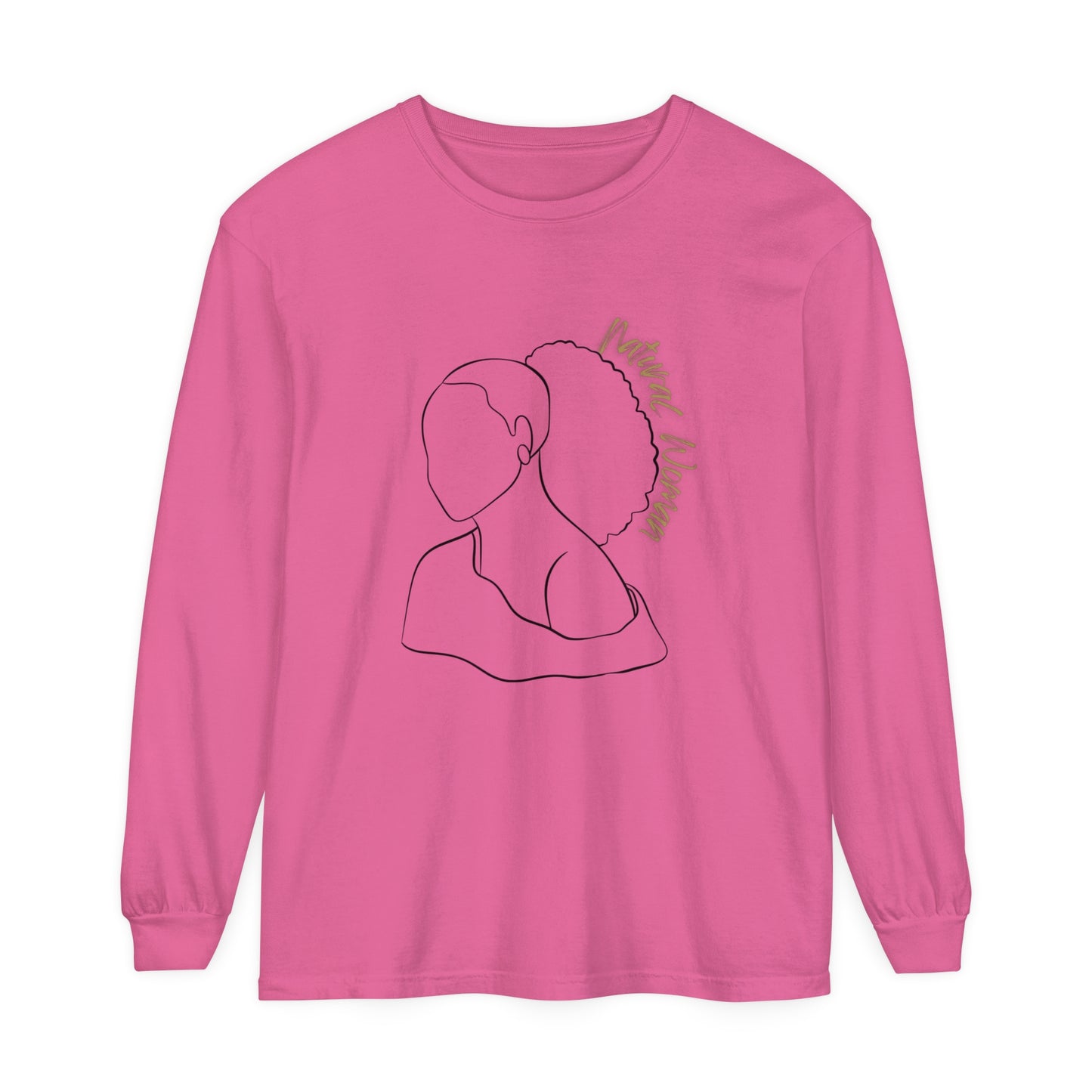 Natural Woman Behind Head Puff (BL) Long Sleeve T-Shirt