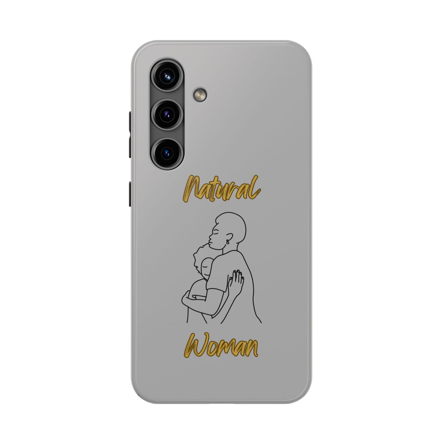Natural Woman Safe With Momma (BL) Tough Phone Cases LIGHT GREY