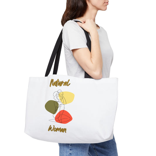 Natural Woman Colorful Pose (BL) Weekender Tote Bag WHITE