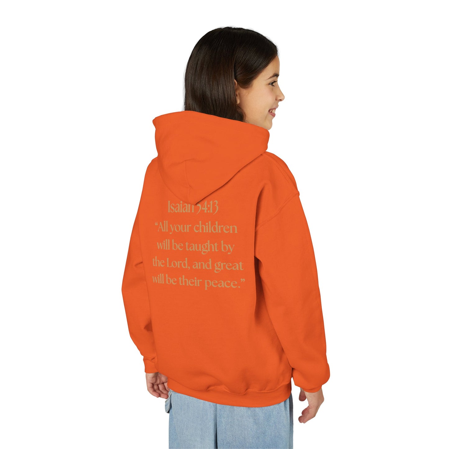 "Children of the King" Hoodie - BLACK Lion Design with Isaiah 54:13