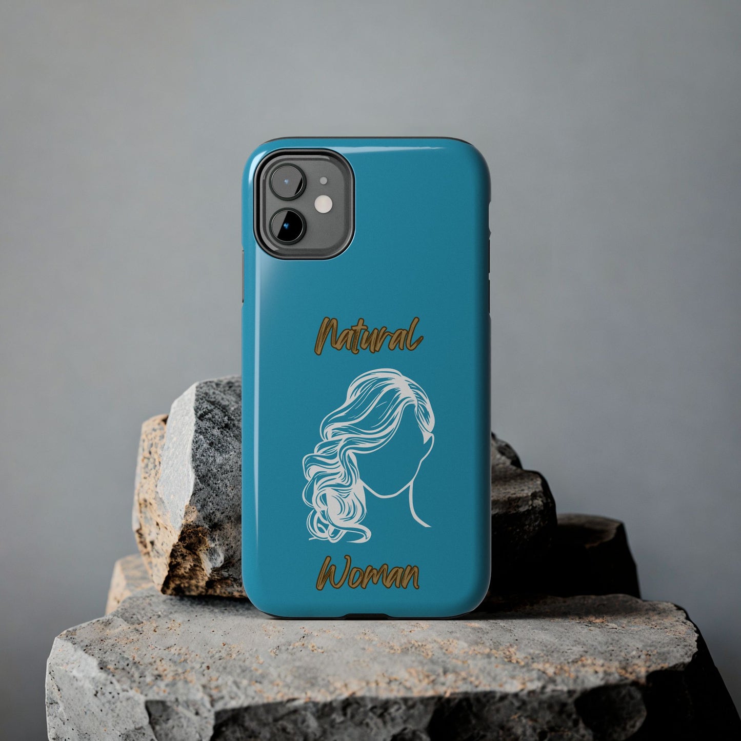 Natural Woman Long Curl (WL)Tough Phone Cases TURQUOISE