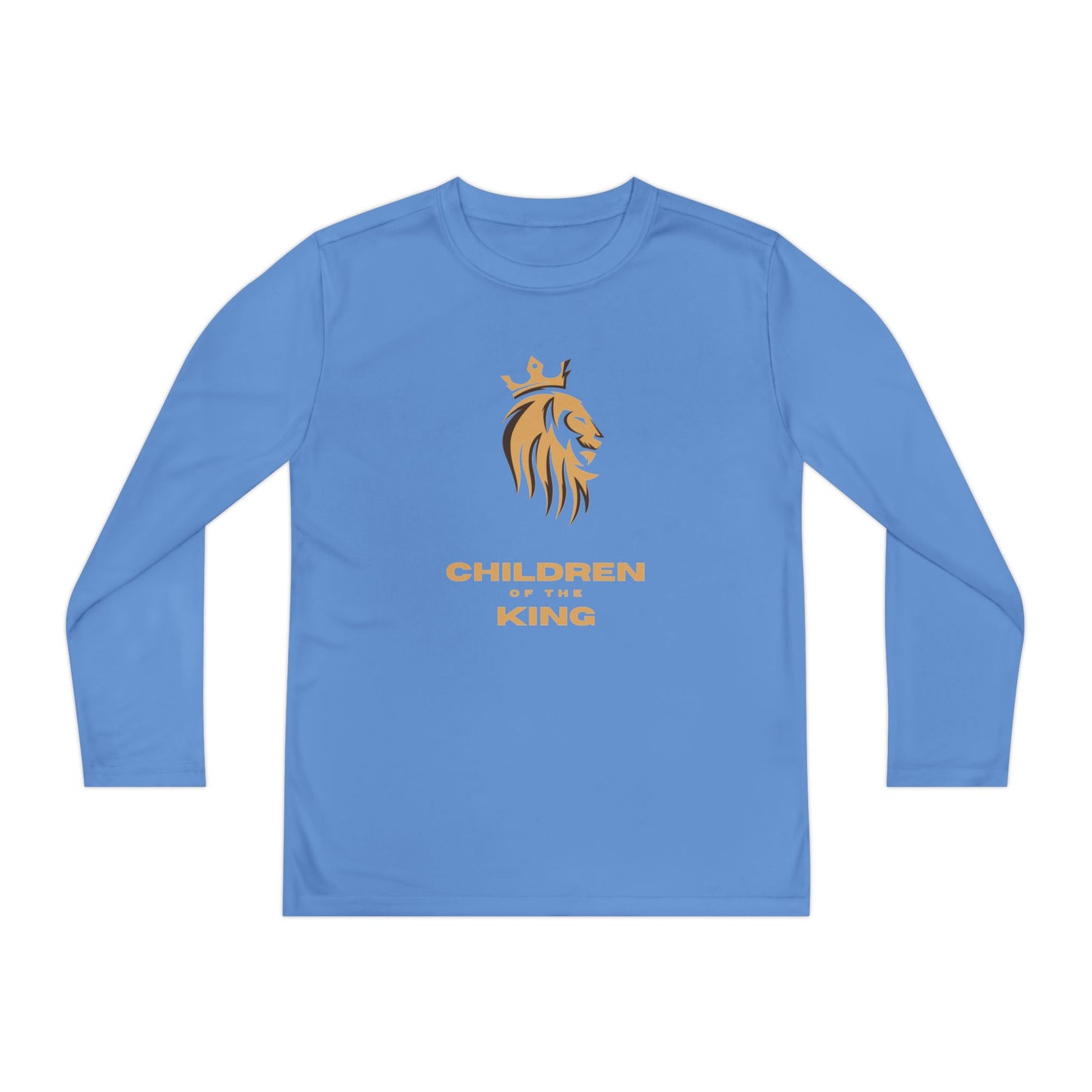 Children of the King Youth Long Sleeve Tee — Golden Lion Crest & Proverbs 22:6