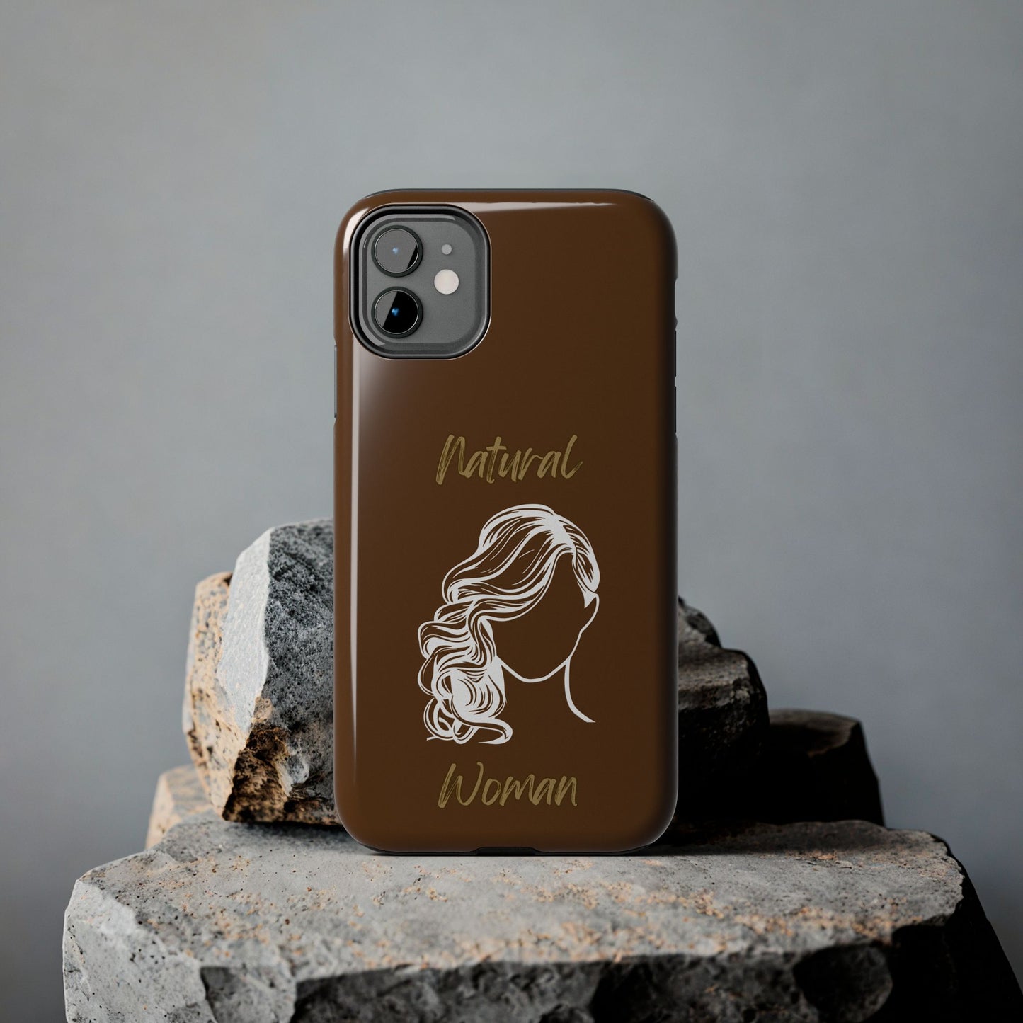 Natural Woman Long Curl (WL)Tough Phone Cases BROWN