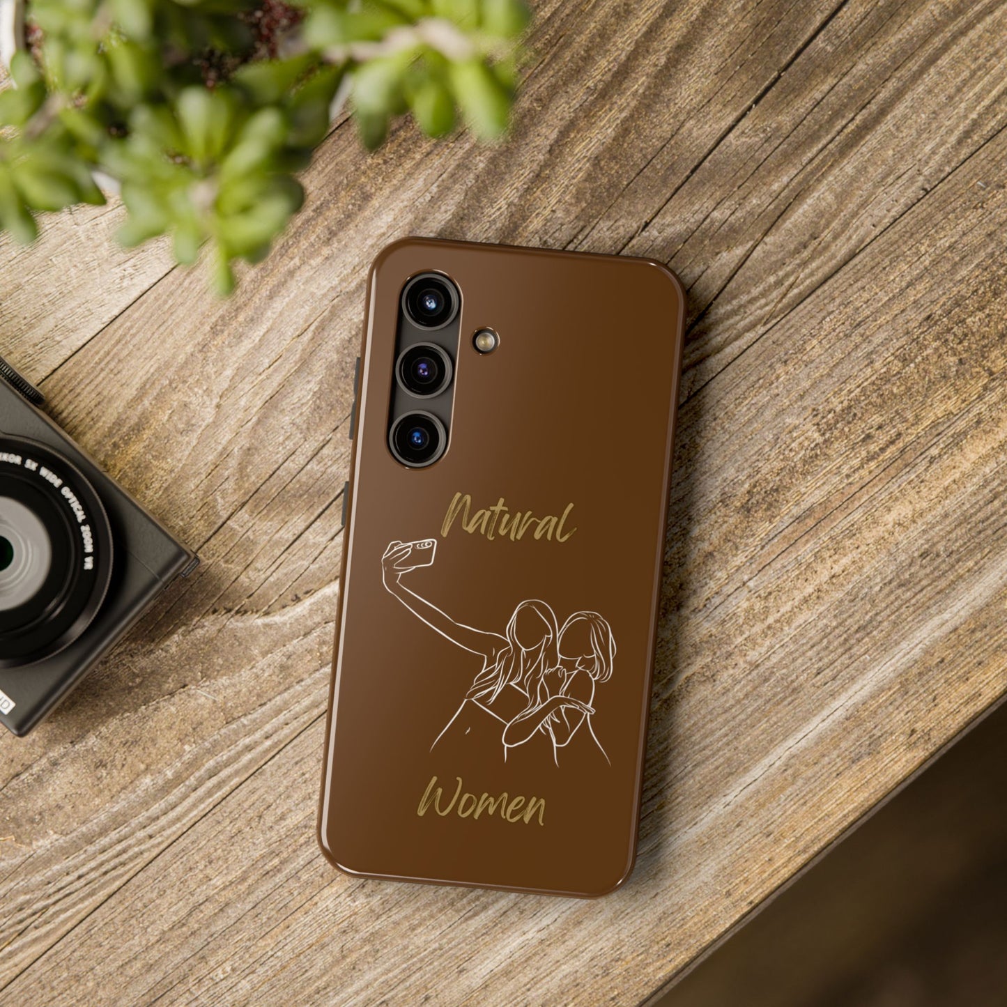 Natural Woman Friends Selfie (WL)Tough Phone Cases BROWN