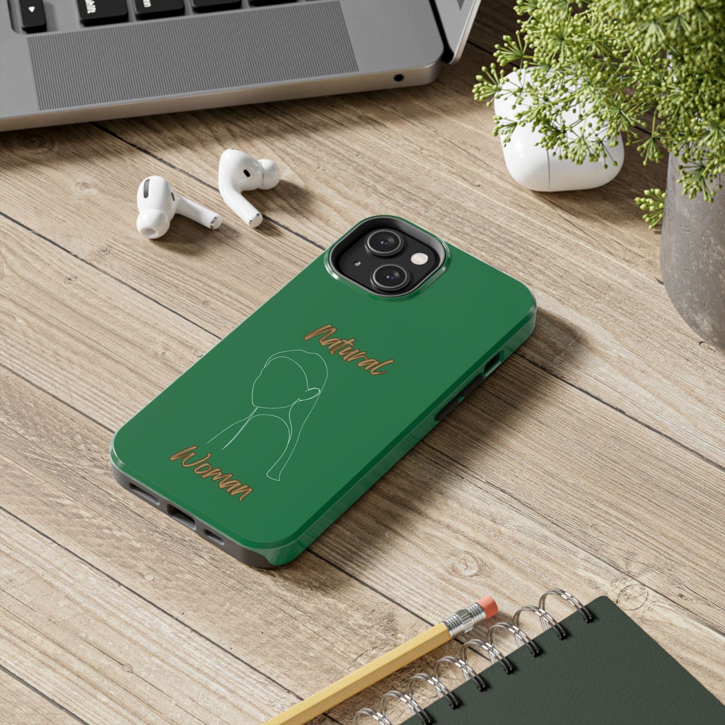 Natural Woman Tilted Look (WL) Tough Phone Cases DARK GREEN