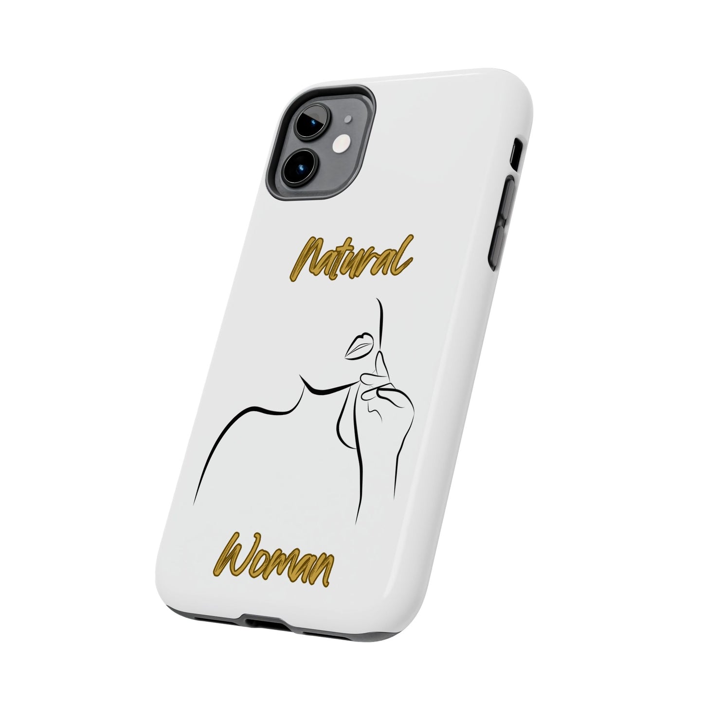 Natural Woman Chin Up (BL)Tough Phone Cases WHITE