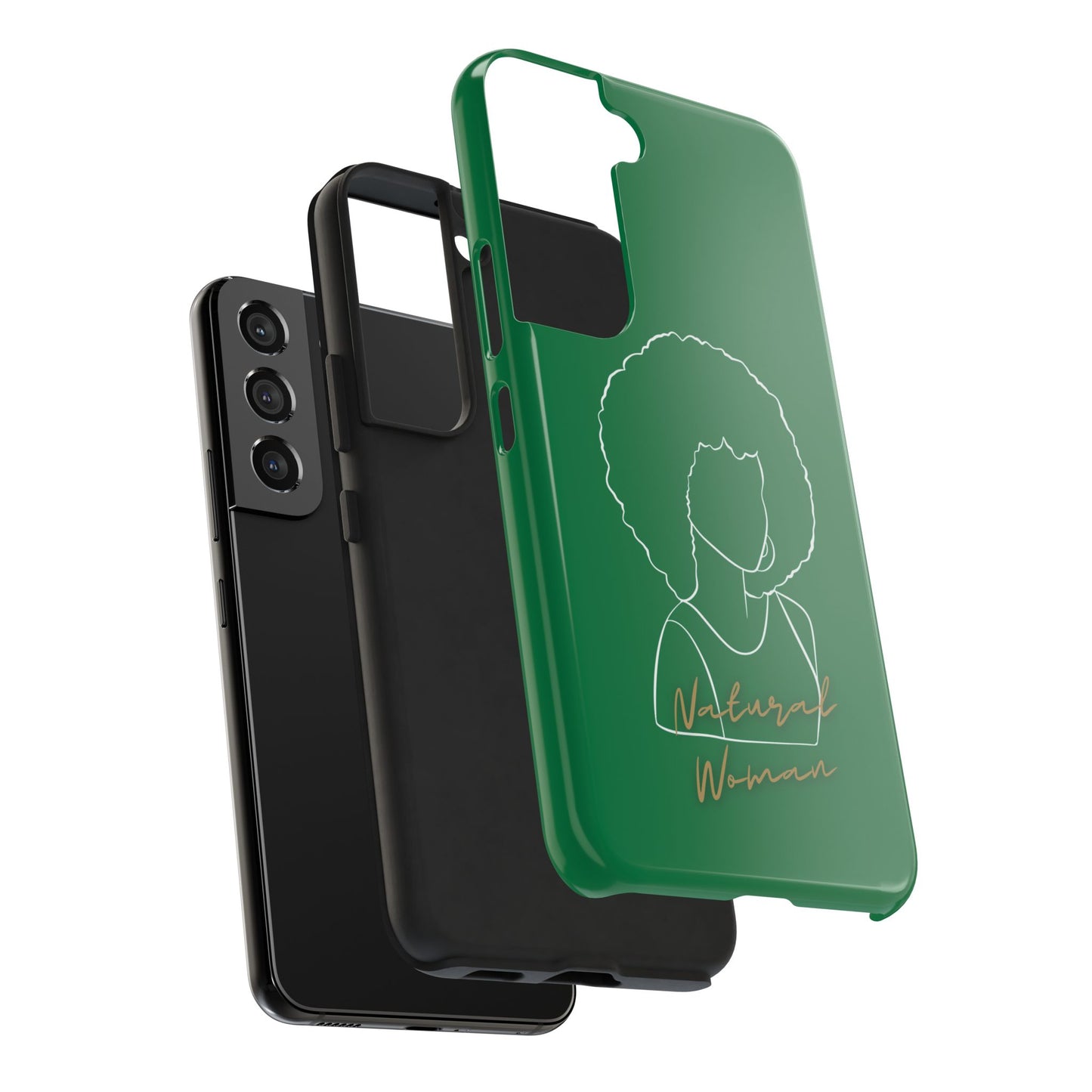 Natural Woman Afro (WL)Tough Phone Cases DARK GREEN