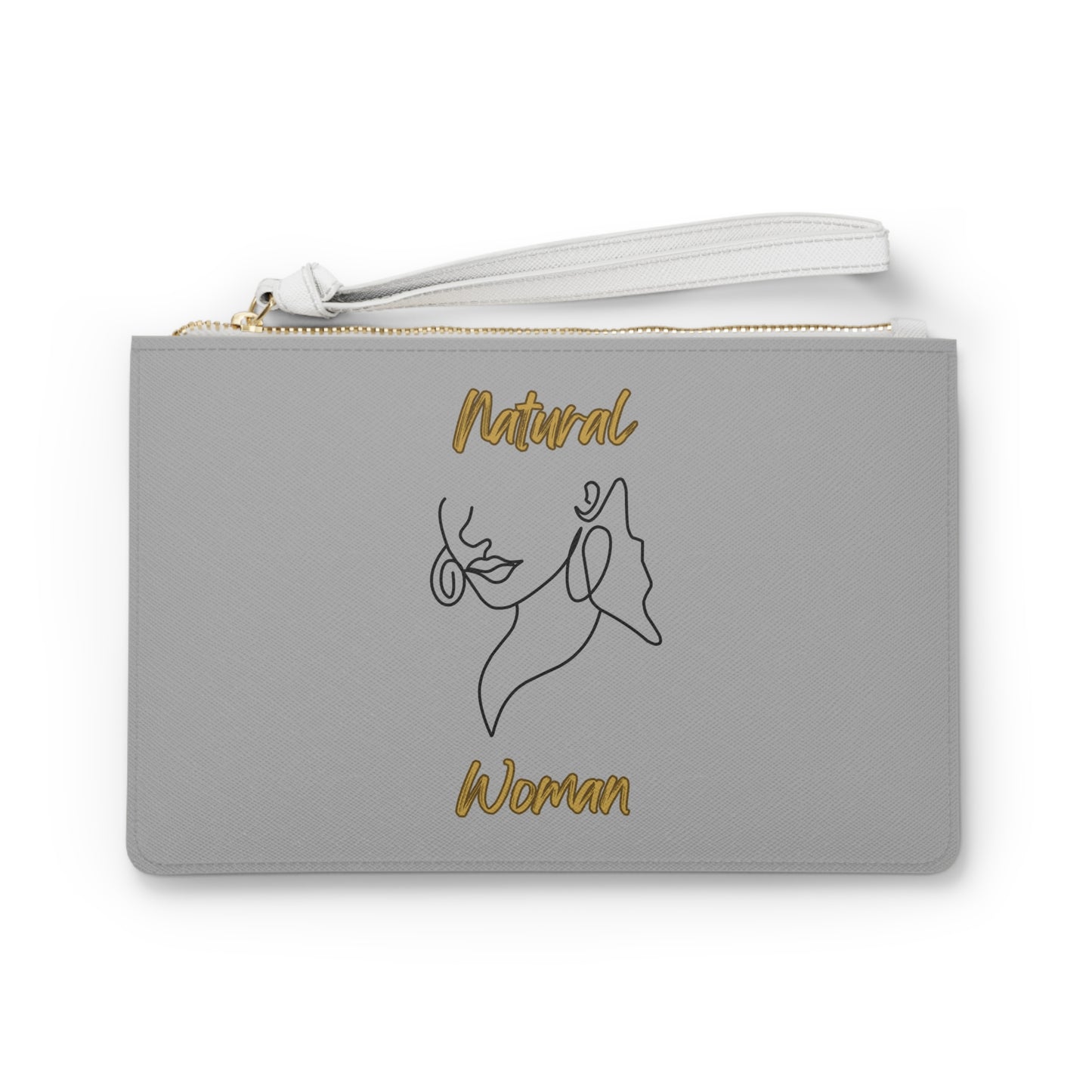Natural Woman Lips (BL) Clutch Bag LIGHT GREY