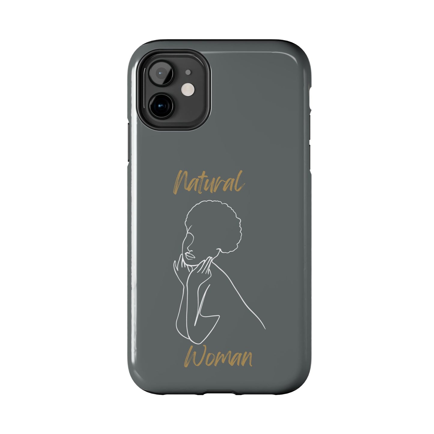 Natural Woman Cute Afro(WL)Tough Phone Cases DARK GREY