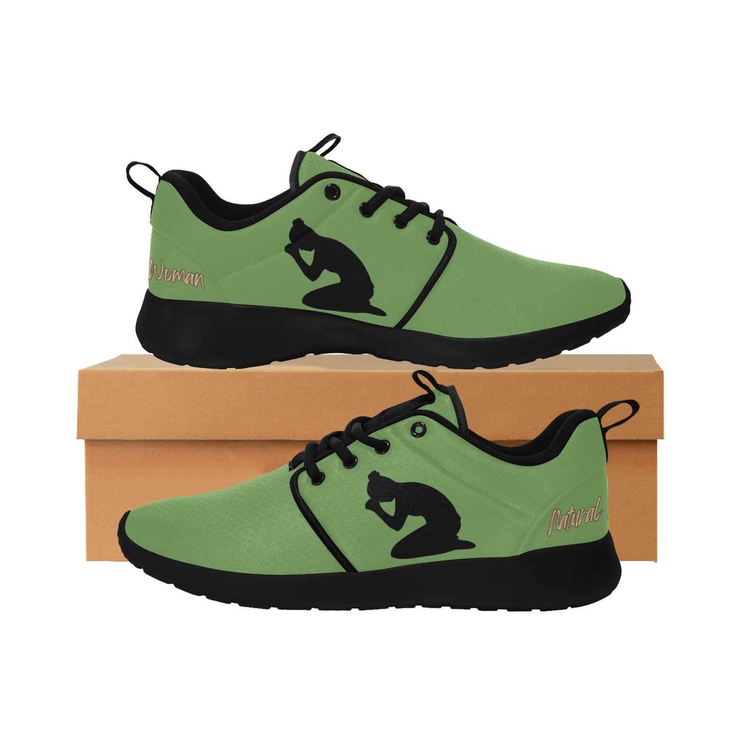 Natural Woman PRAY (BL) GREEN w/ Black Sole Sneakers