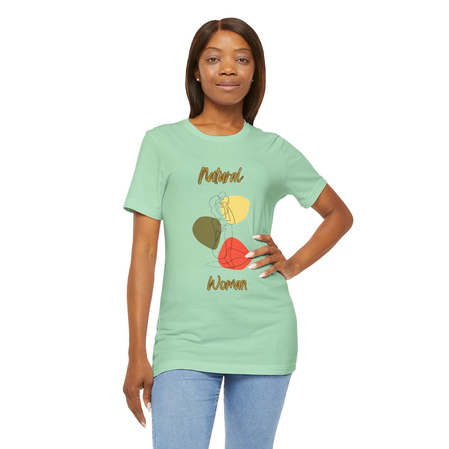 Natural Woman Colorful Pose (BL) Short Sleeve T-Shirt