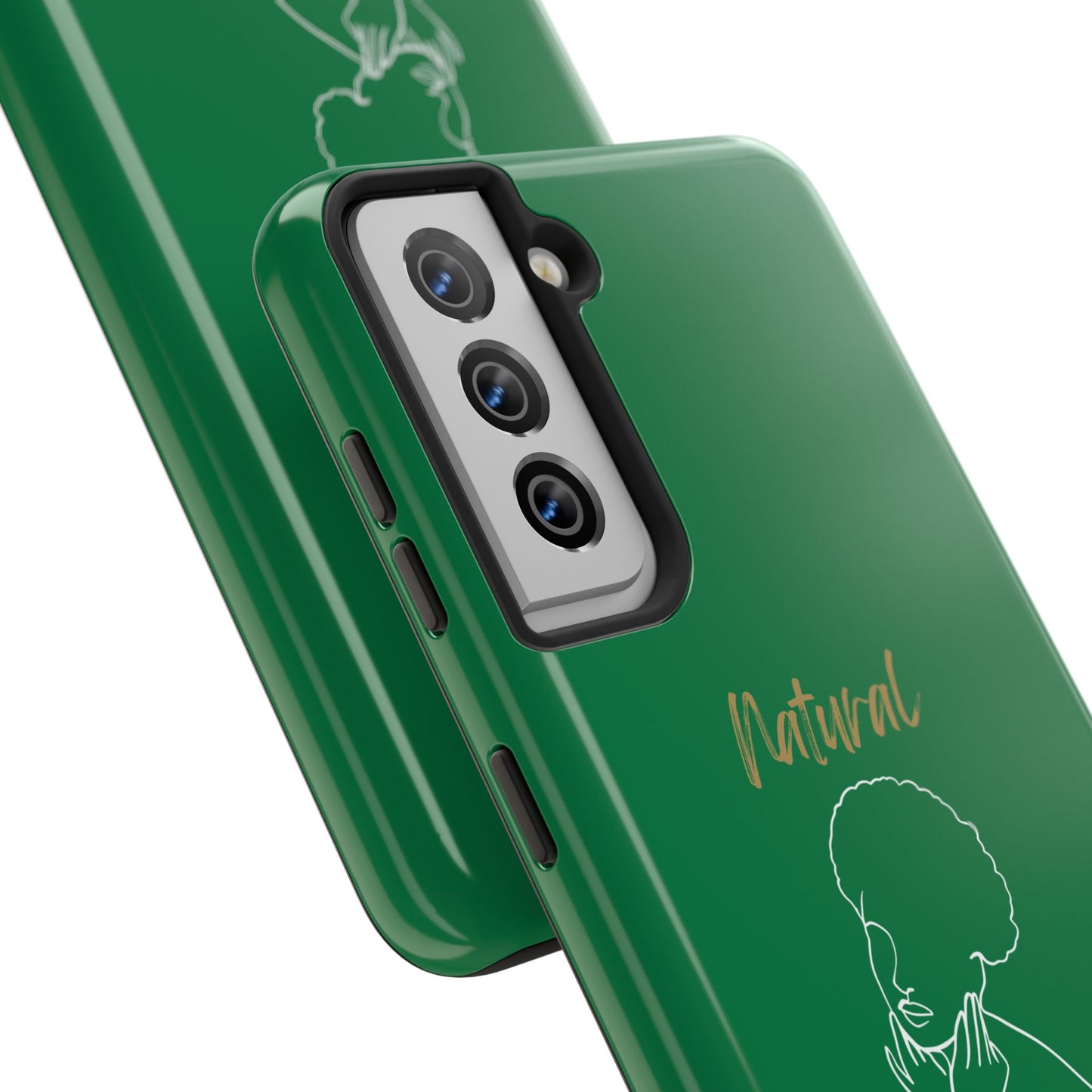 Natural Woman Cute Afro (WL)Tough Phone Cases DARK GREEN