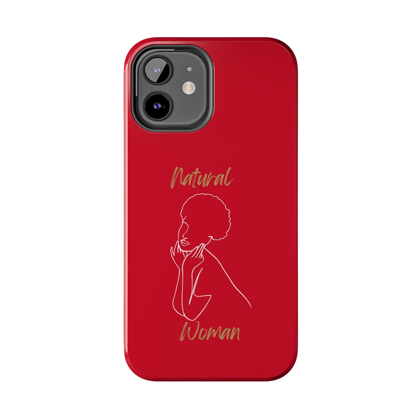 Natural Woman Cute Afro(WL)Tough Phone Cases DARK RED