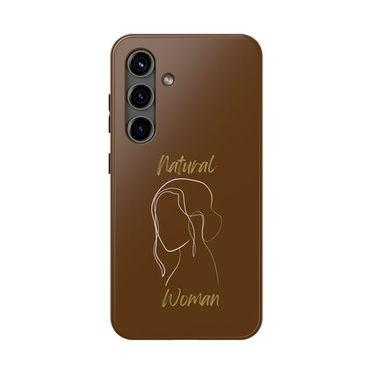 Natural Woman Hanging Hair (WL) Tough Phone Cases BROWN
