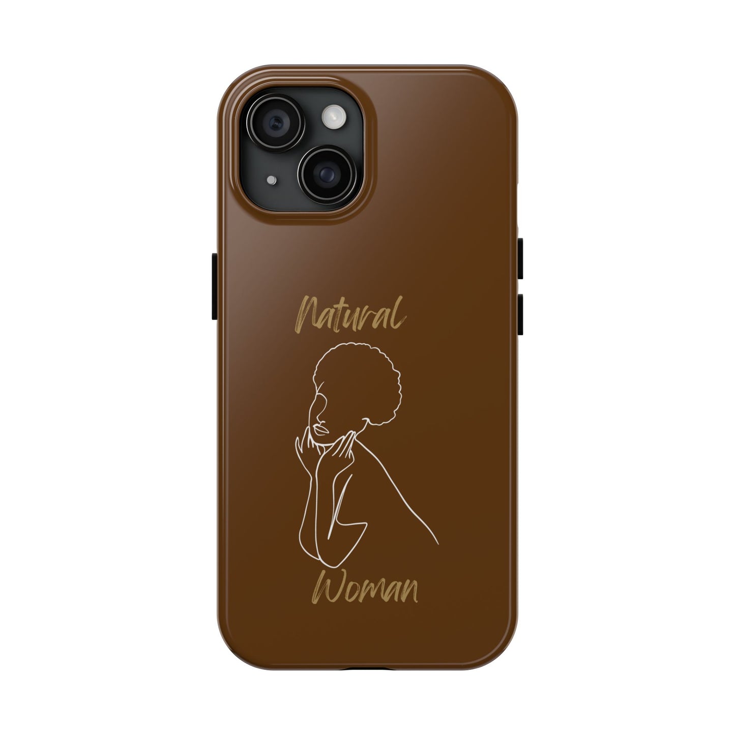 Natural Woman Cute Afro(WL)Tough Phone Cases BROWN