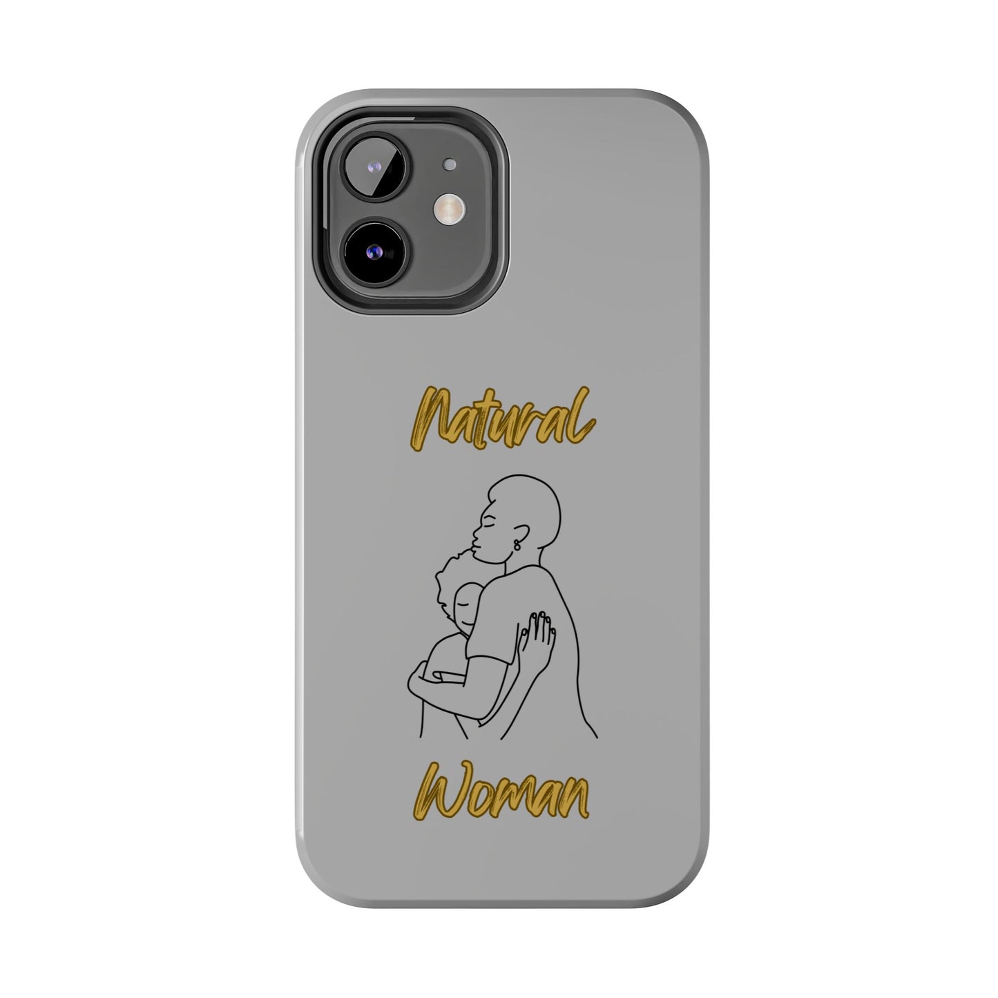 Natural Woman Safe With Momma (BL) Tough Phone Cases LIGHT GREY