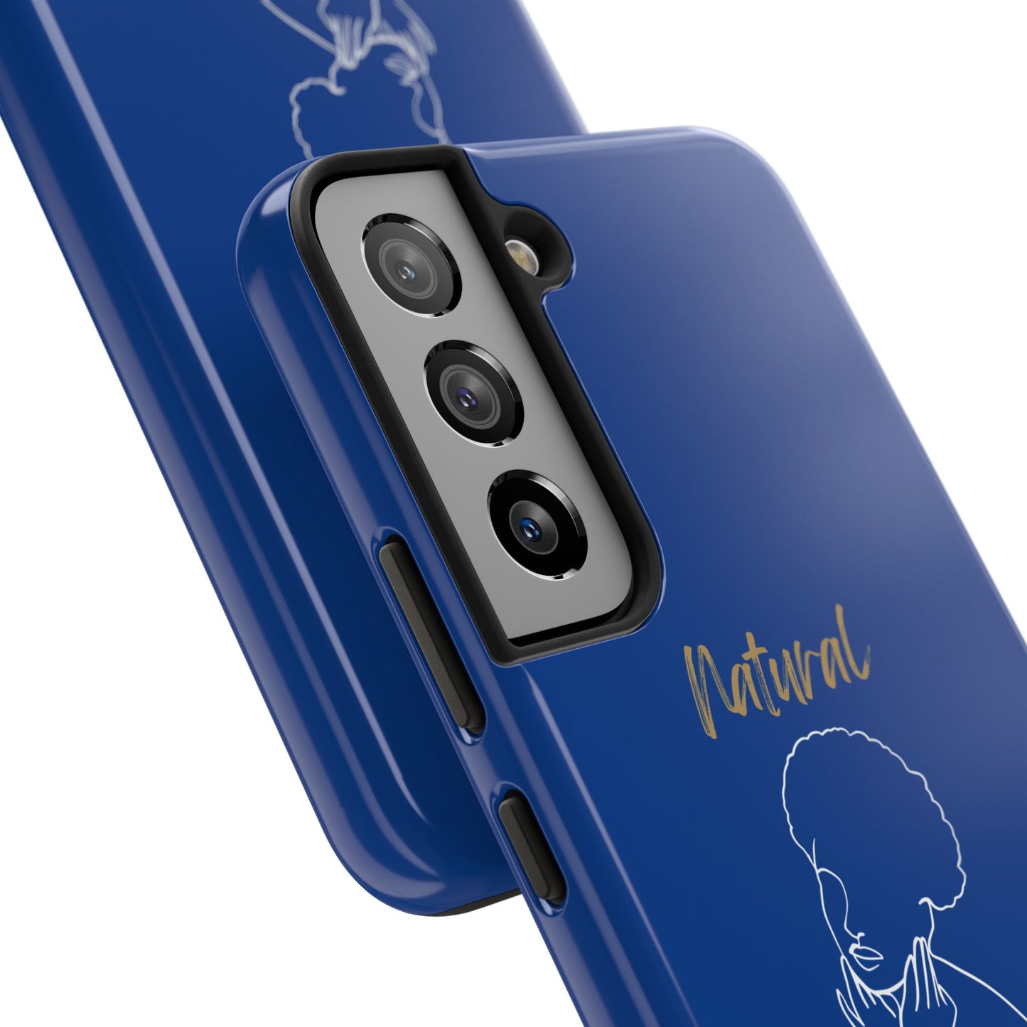 Natural Woman Cute Afro (WL)Tough Phone Cases DARK BLUE