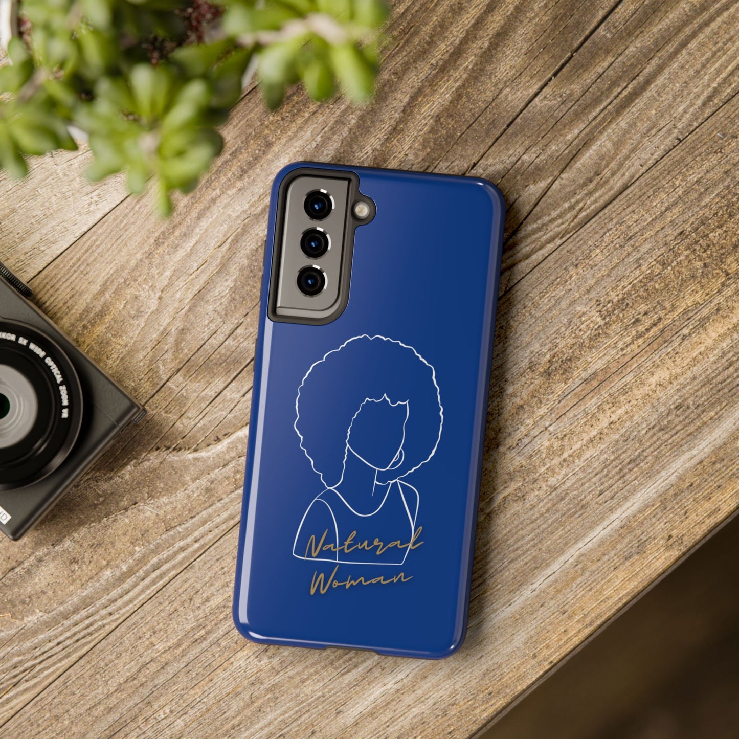 Natural Woman Afro (WL)Tough Phone Cases DARK BLUE