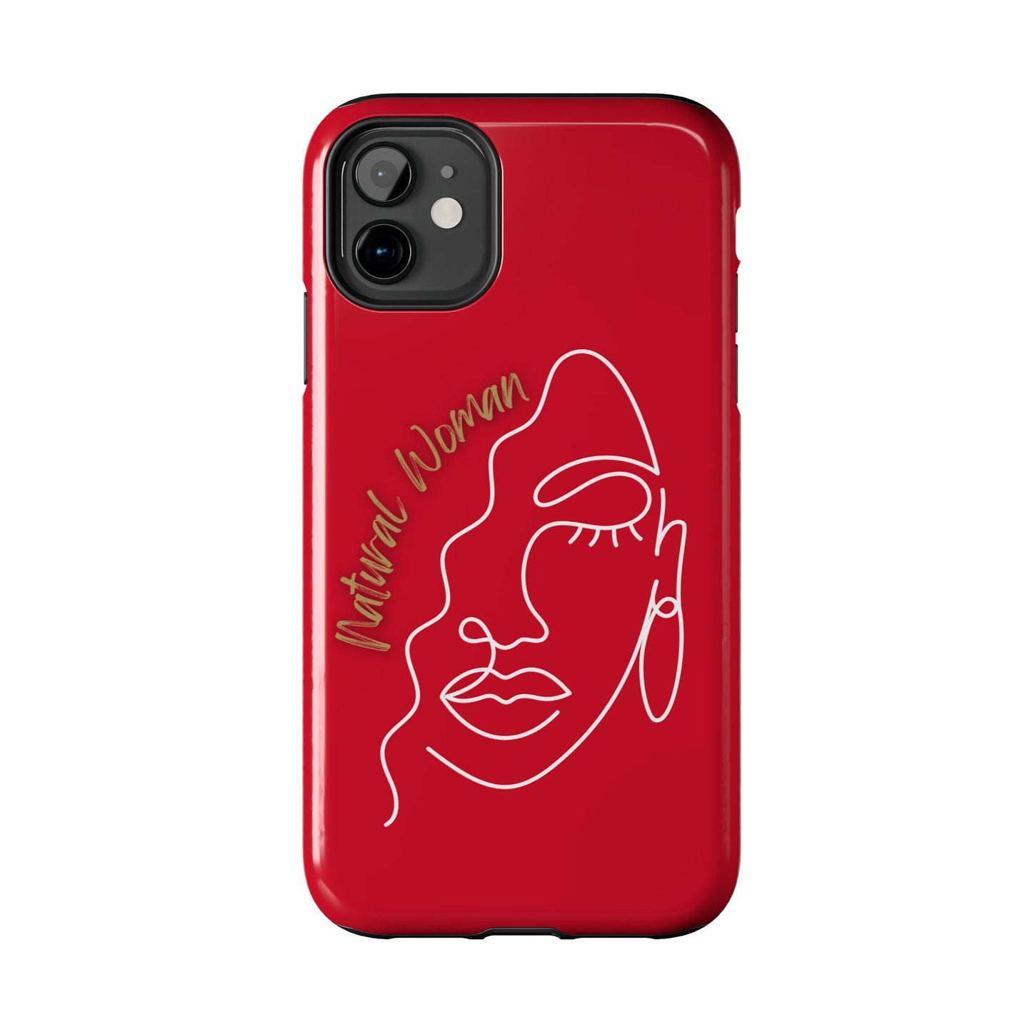 Natural Woman Half Face (WL)Tough Phone Case DARK RED