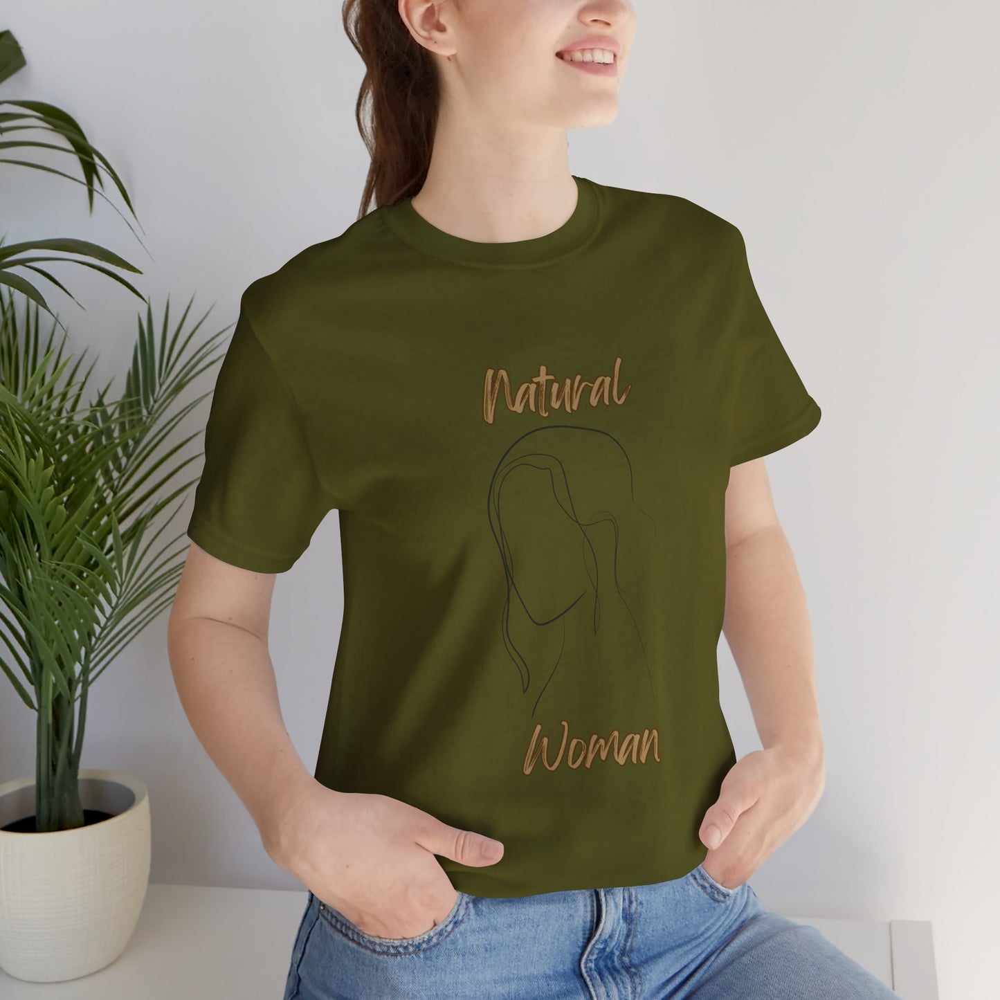 Natural Woman Hanging hair (BL) Short Sleeve T-Shirt
