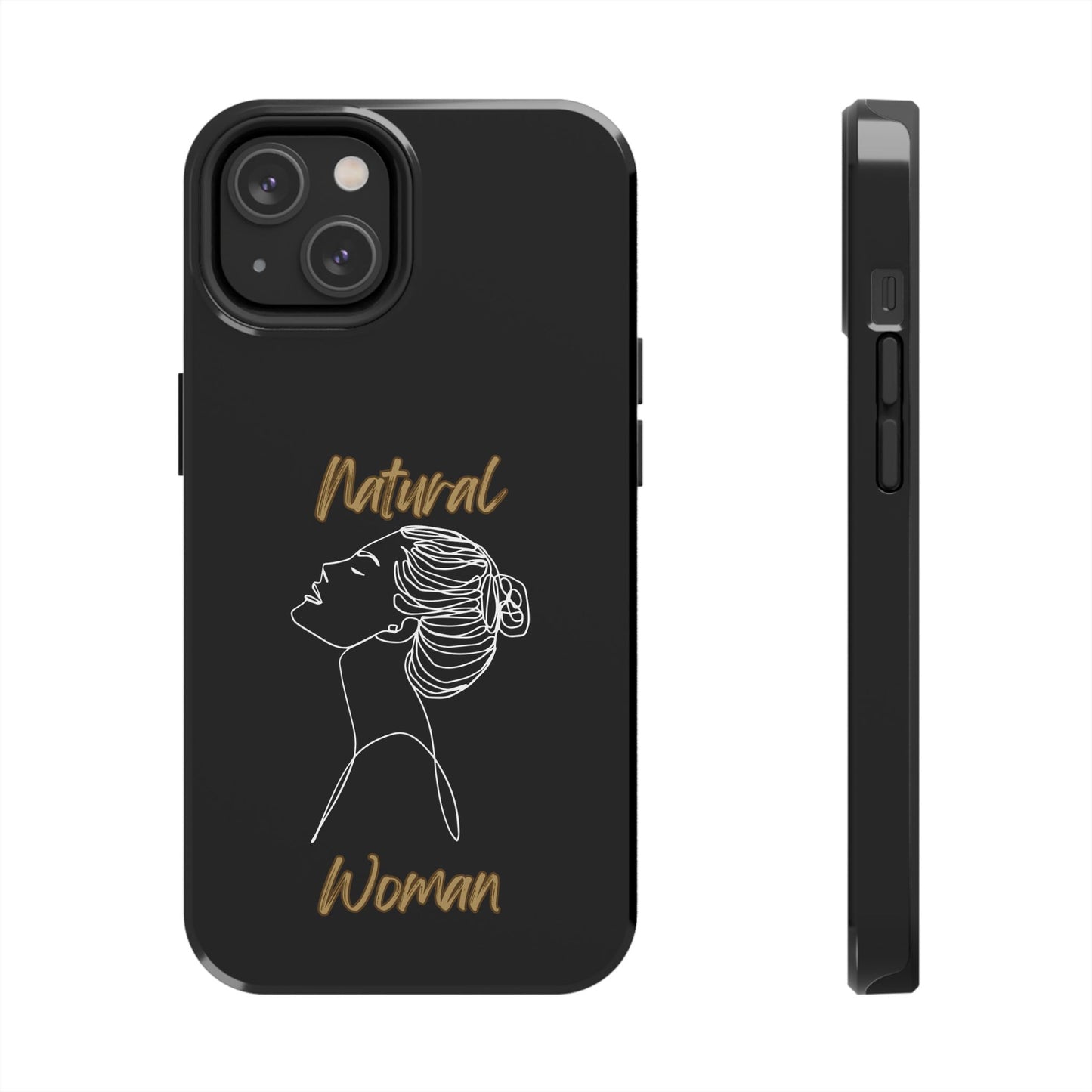 Natural Woman Wet Bun (WL) Tough Phone Cases BLACK