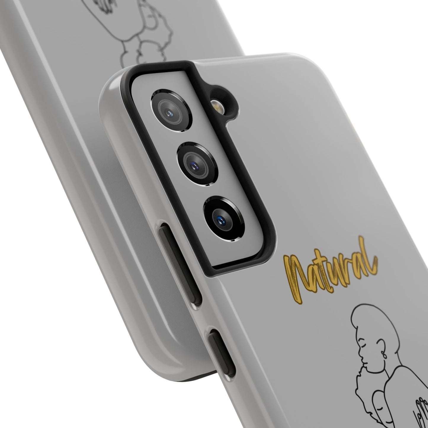 Natural Woman Safe With Momma (BL) Tough Phone Cases LIGHT GREY