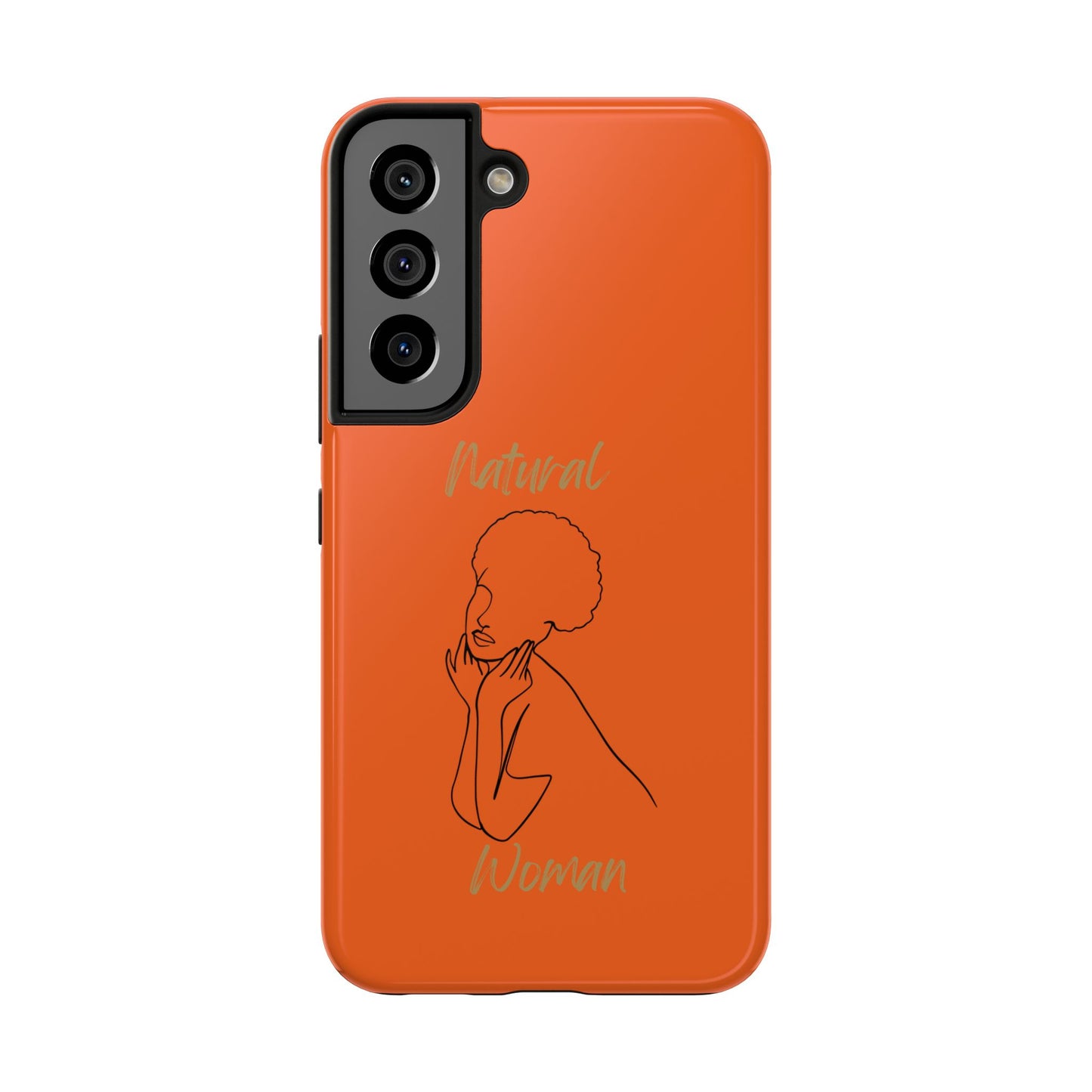 Natural Woman Cute Afro (BL)Tough Phone Cases ORANGE