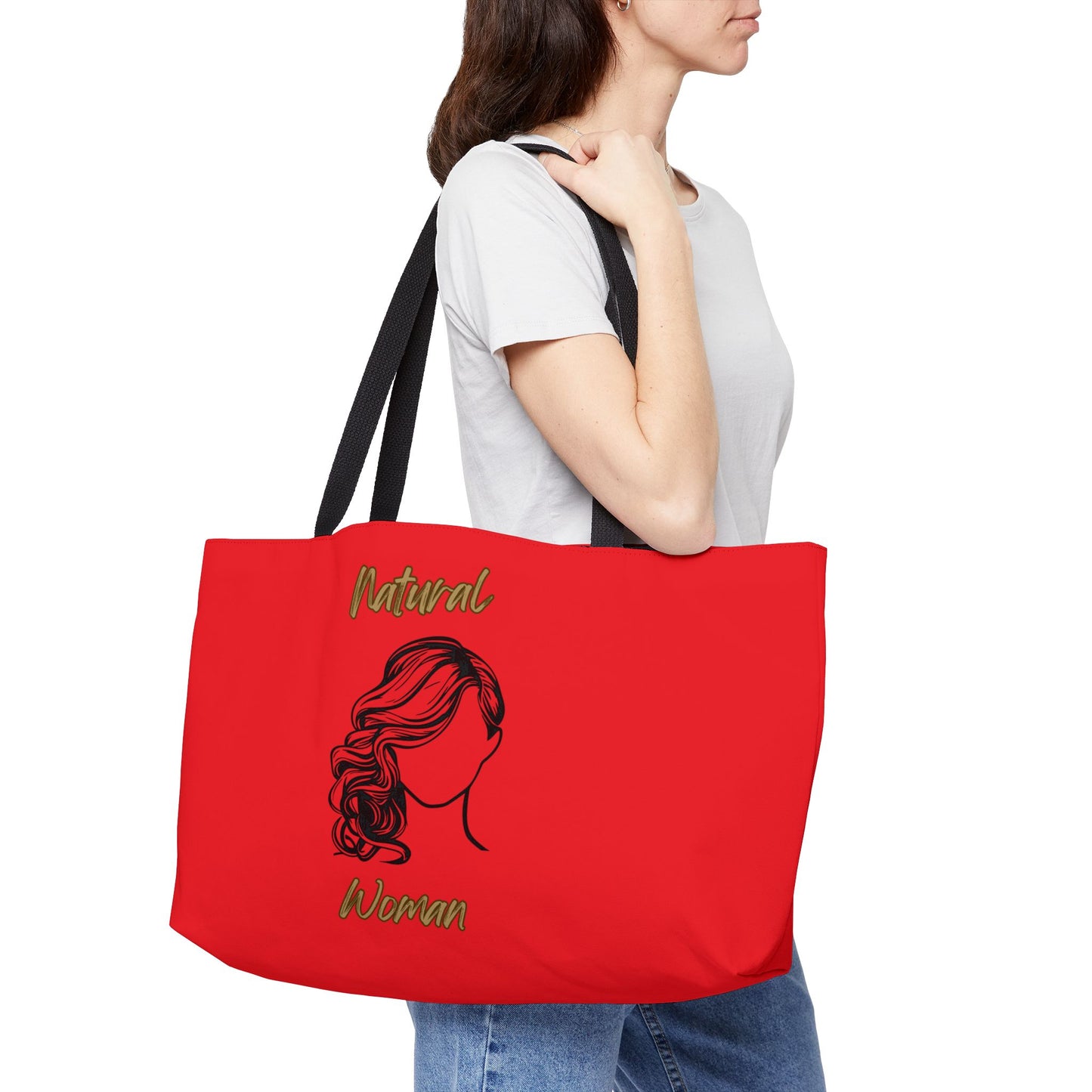Natural Woman Long Curl (BL) Weekender Tote Bag RED