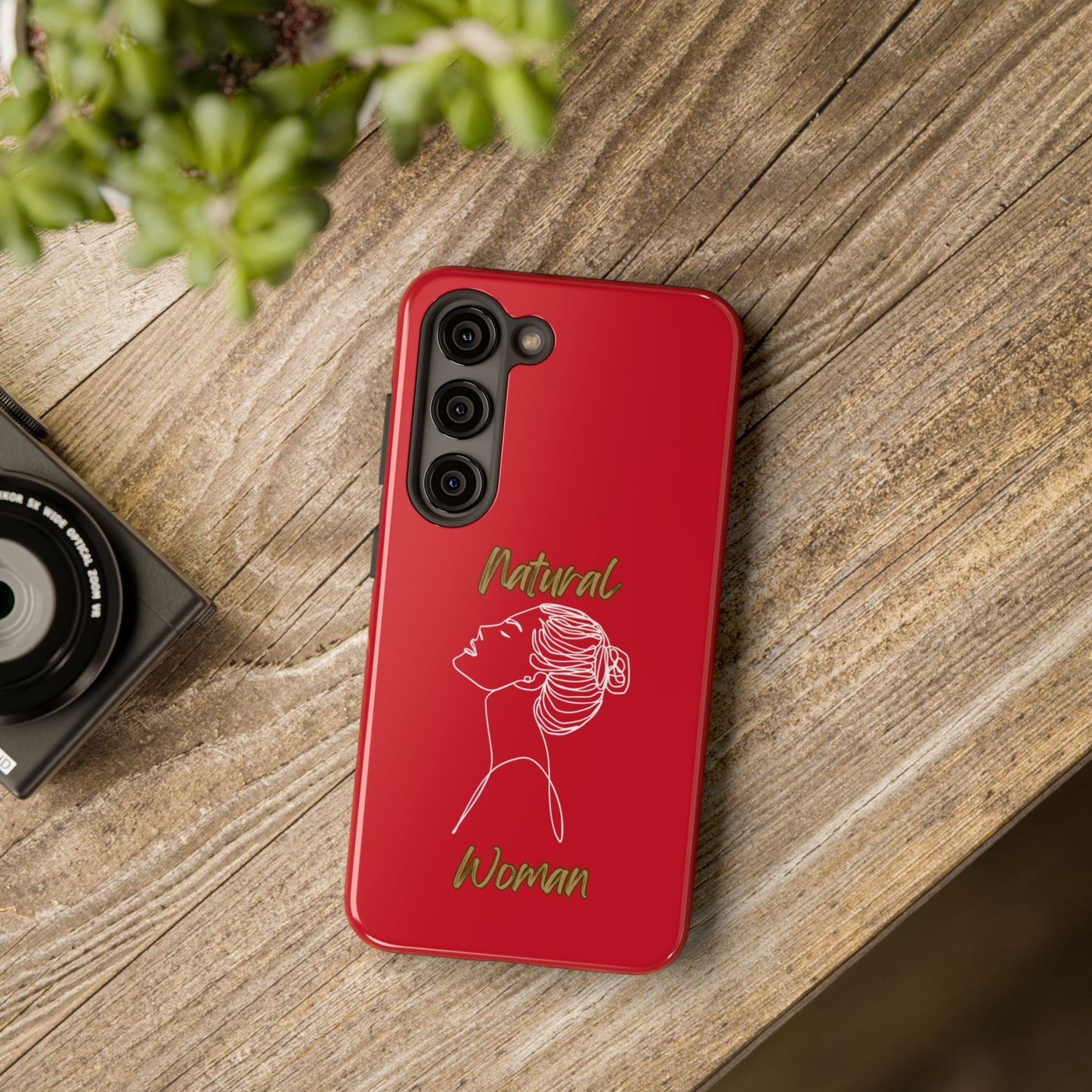 Natural Woman Wet Bun (WL) Tough Phone Cases DARK RED
