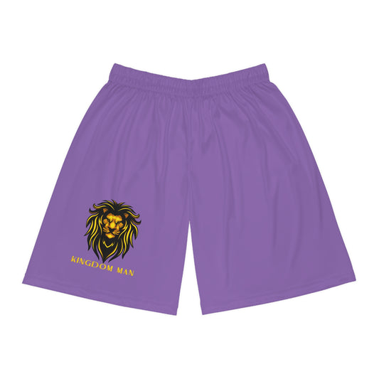 Kingdom Man (Gold) Basketball Shorts LIGHT PURPLE