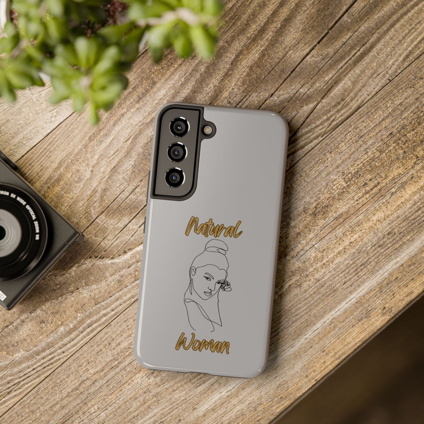 Natural Woman Sassy Bun (BL) Tough Phone Cases LIGHT GREY