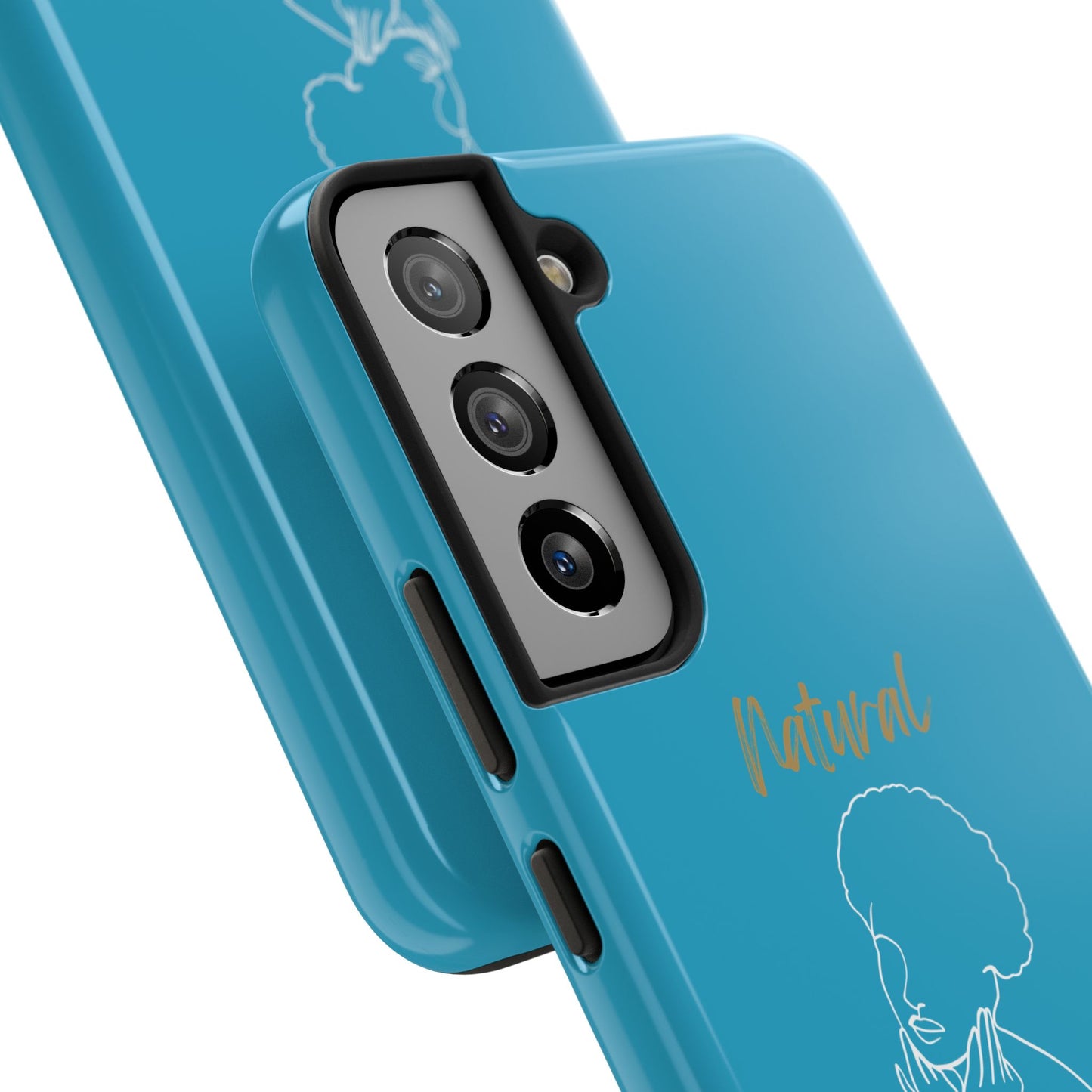 Natural Woman Cute Afro (WL)Tough Phone Cases TURQUOISE