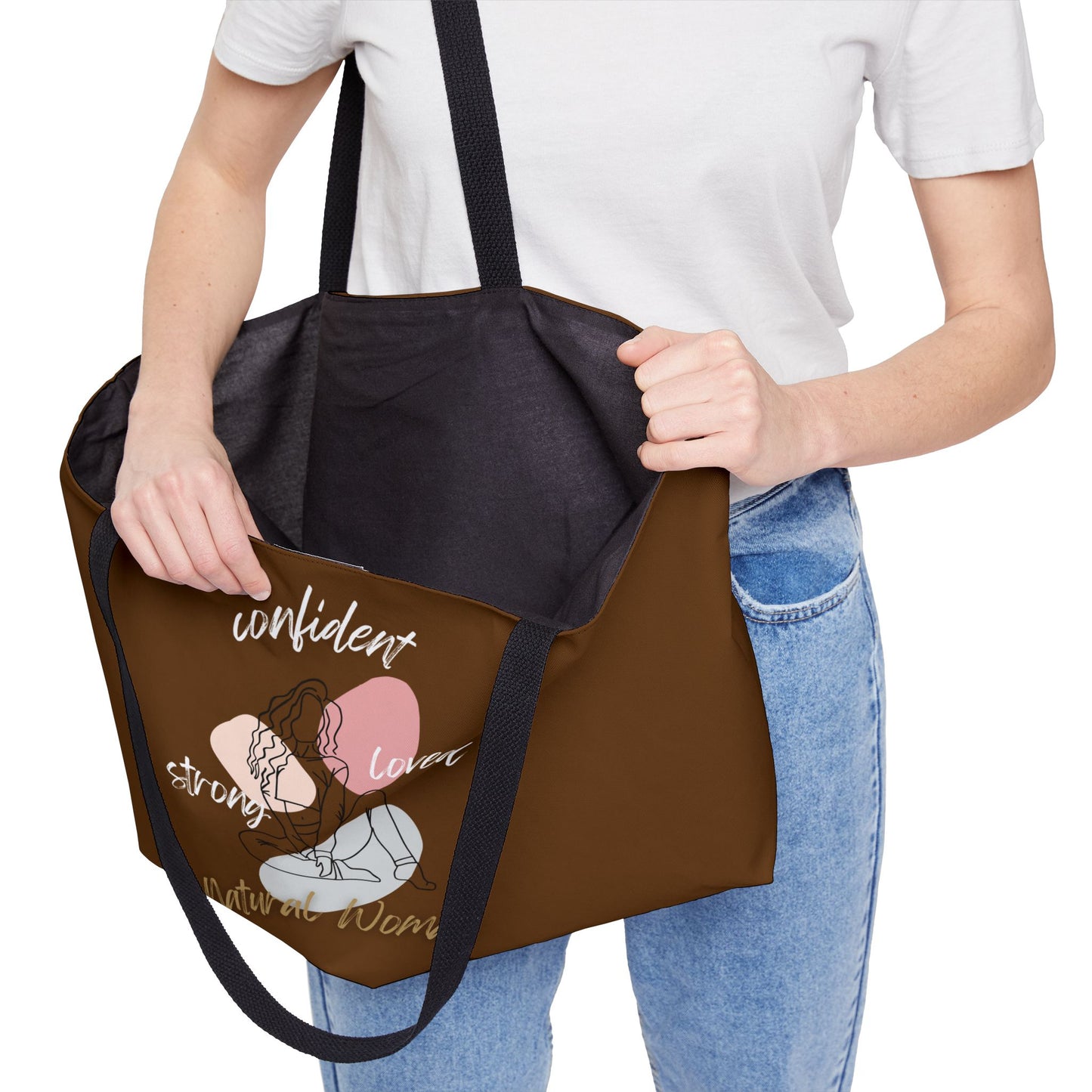 Natural Woman Strong Confident Loved (WL) Weekender Tote Bag BROWN
