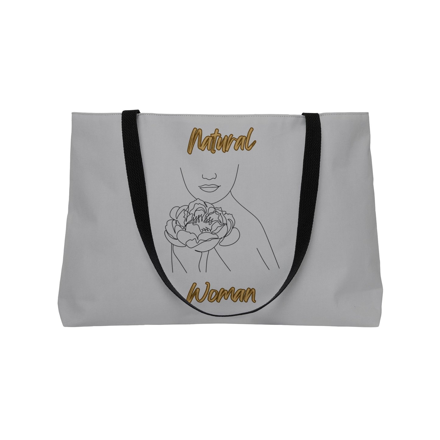 Natural Woman Kissed Flower (BL) Weekender Tote Bag LIGHT GREY