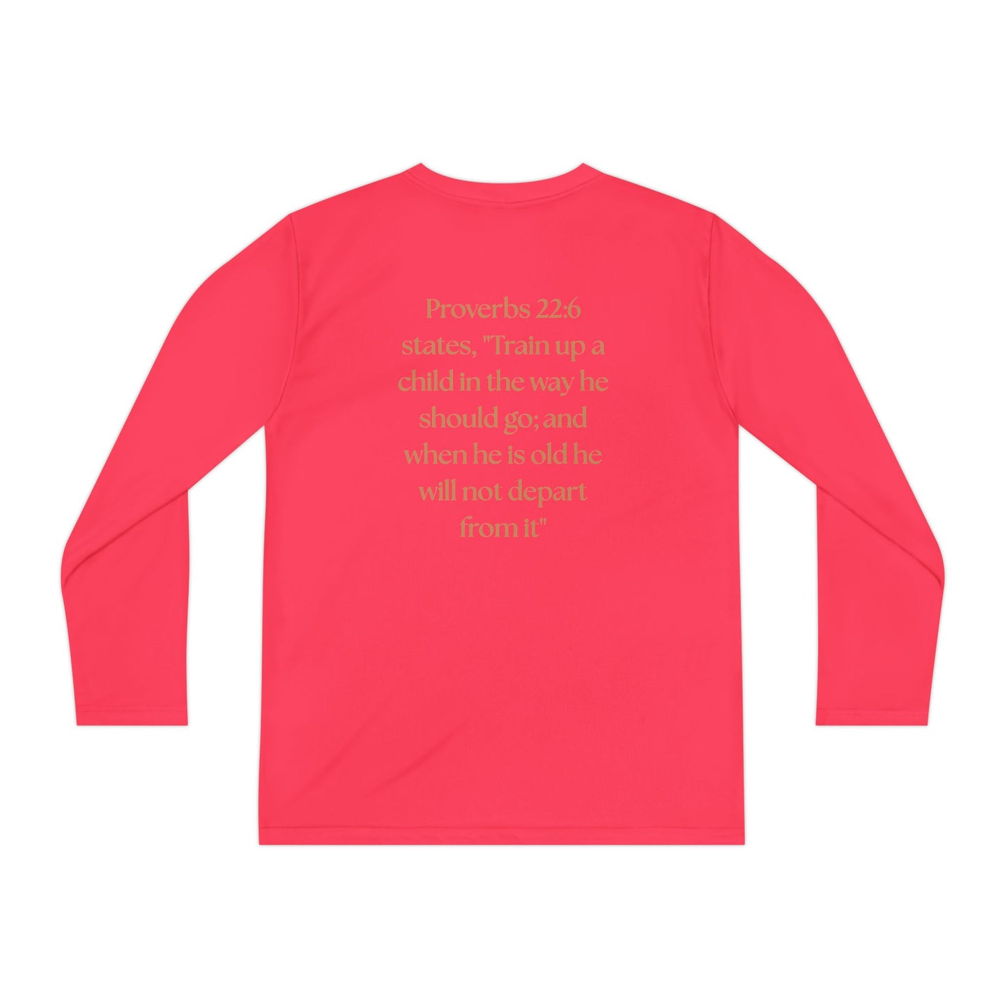Children of the King Youth Long Sleeve Tee — Golden Lion Crest & Proverbs 22:6