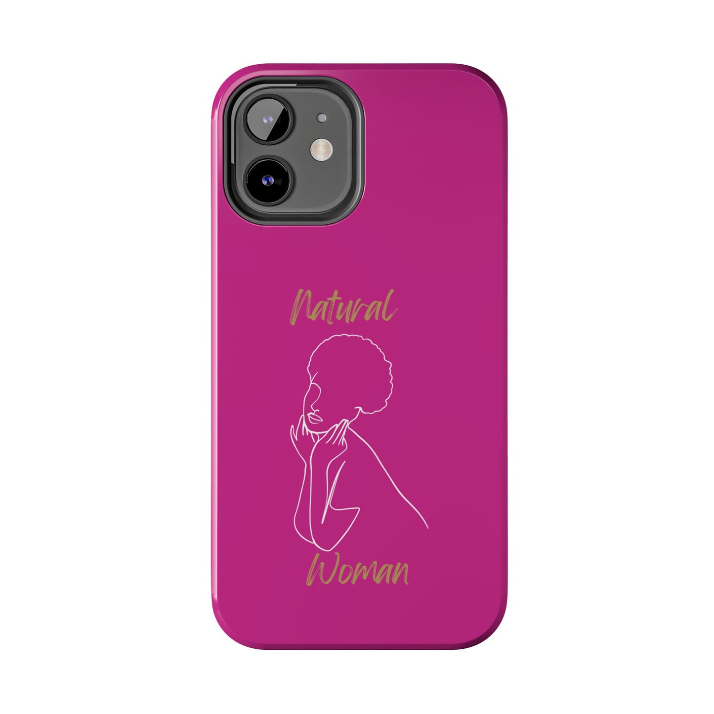 Natural Woman Cute Afro (WL)Tough Phone Cases PINK