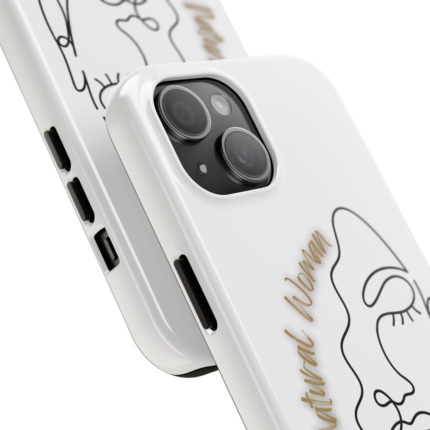 Natural Woman Half Face (BL)Tough Phone Case WHITE
