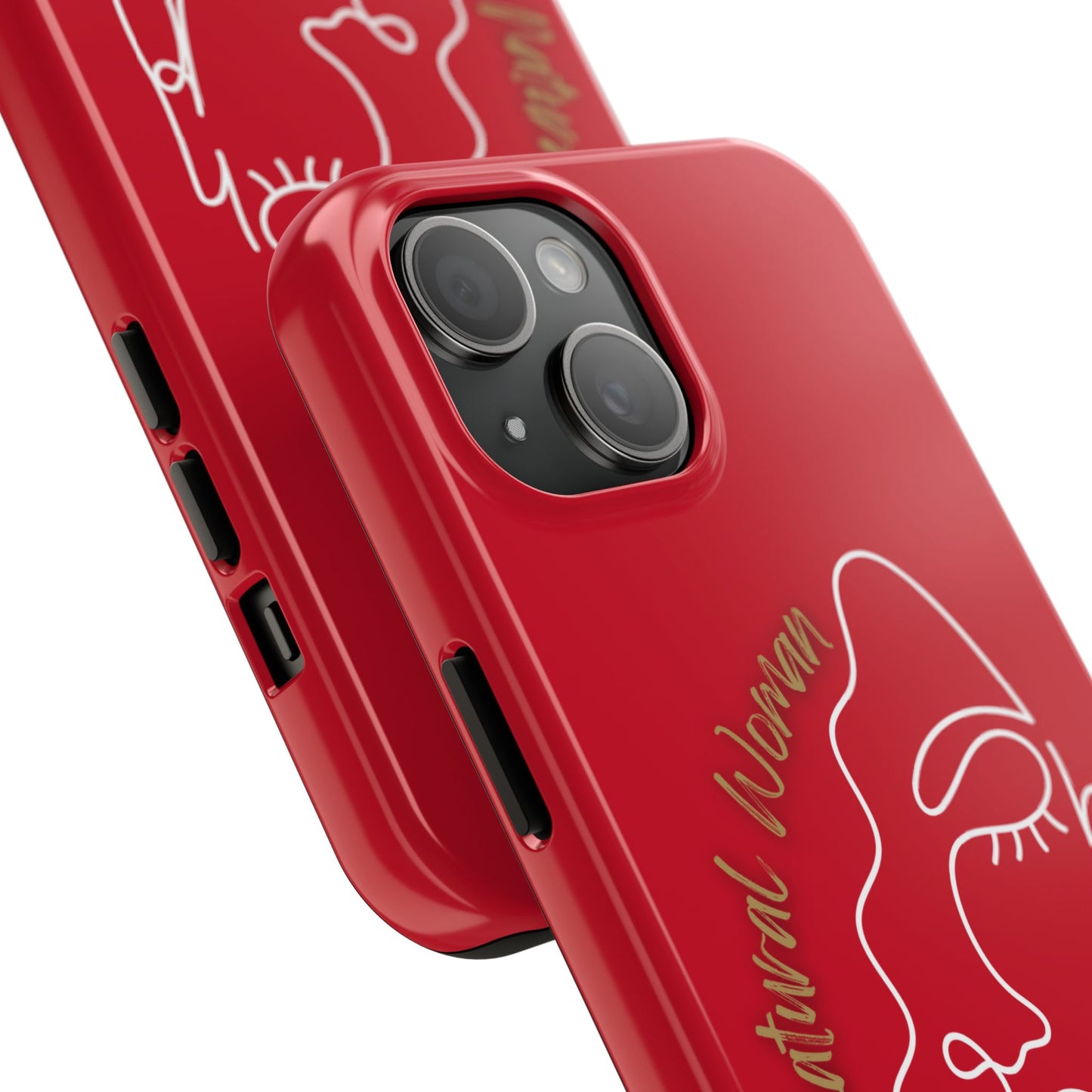 Natural Woman Half Face (WL)Tough Phone Case DARK RED