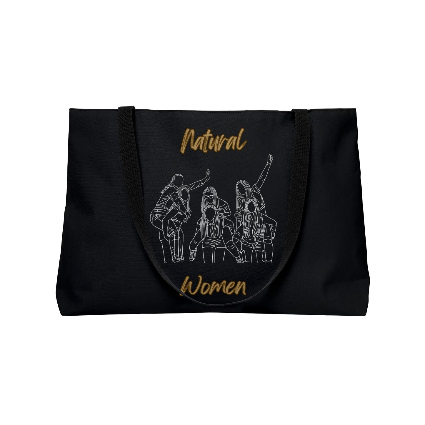 Natural Women Piggy Back (WL) Weekender Tote Bag BLACK