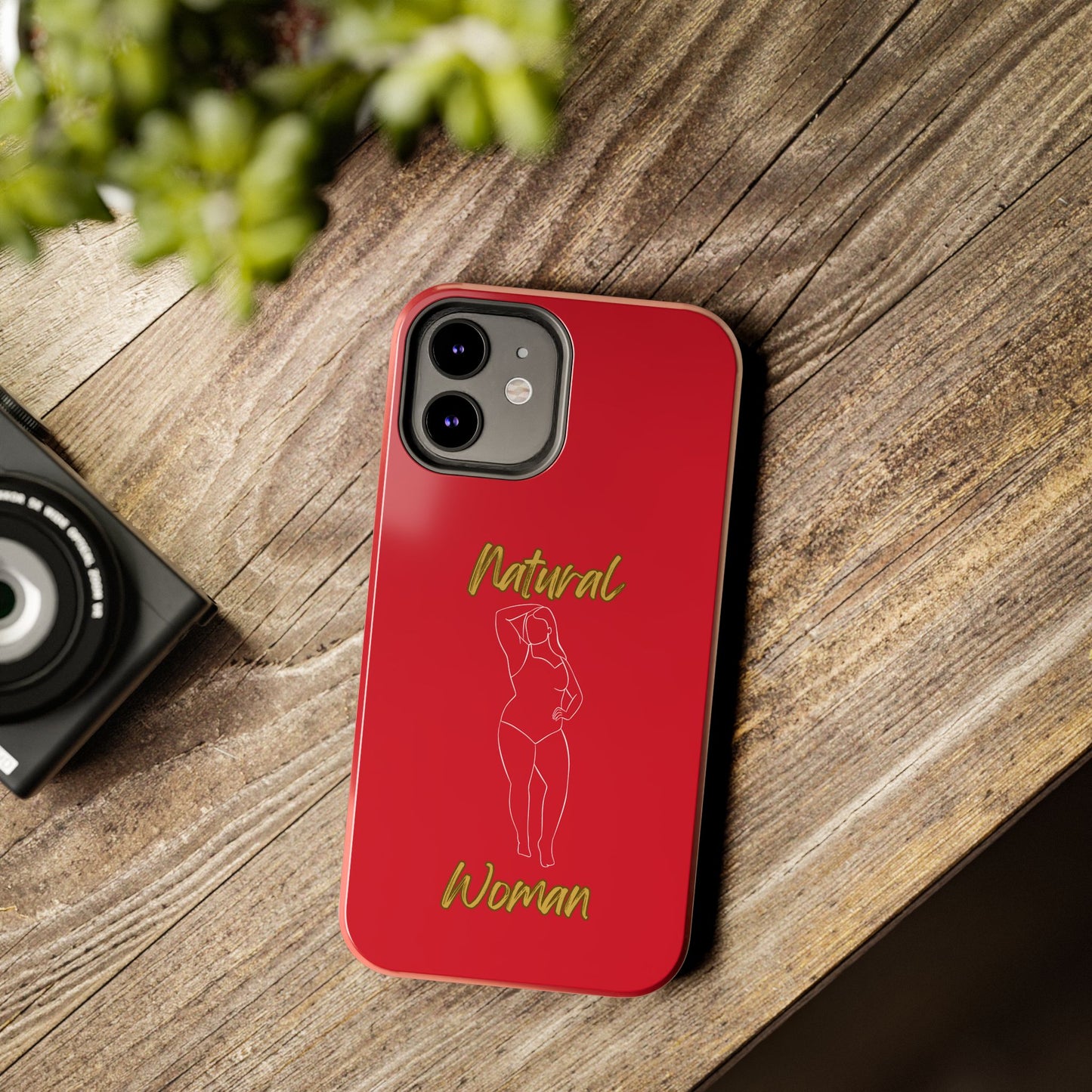 Natural Woman Looking Good (WL)Tough Phone Cases DARK RED