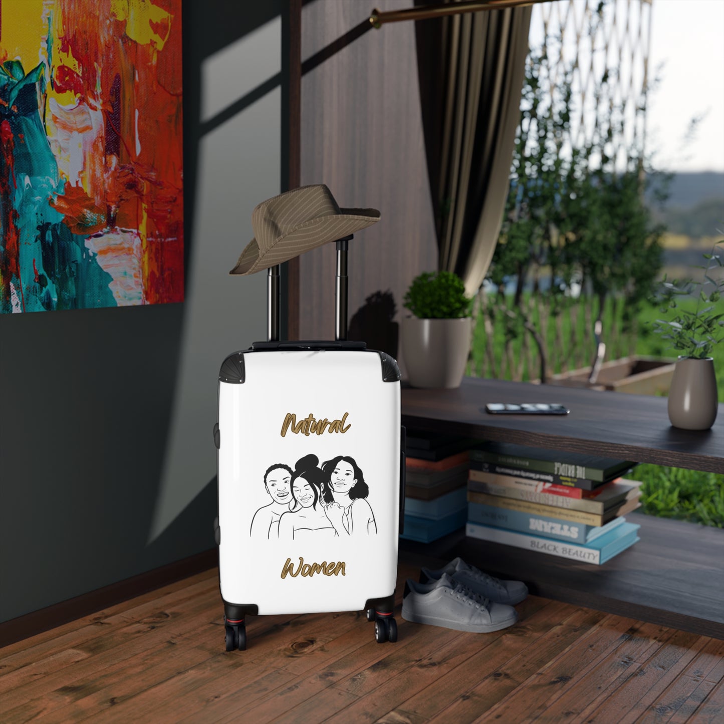 Natural Woman Laughing Friends (BL) Suitcase WHITE