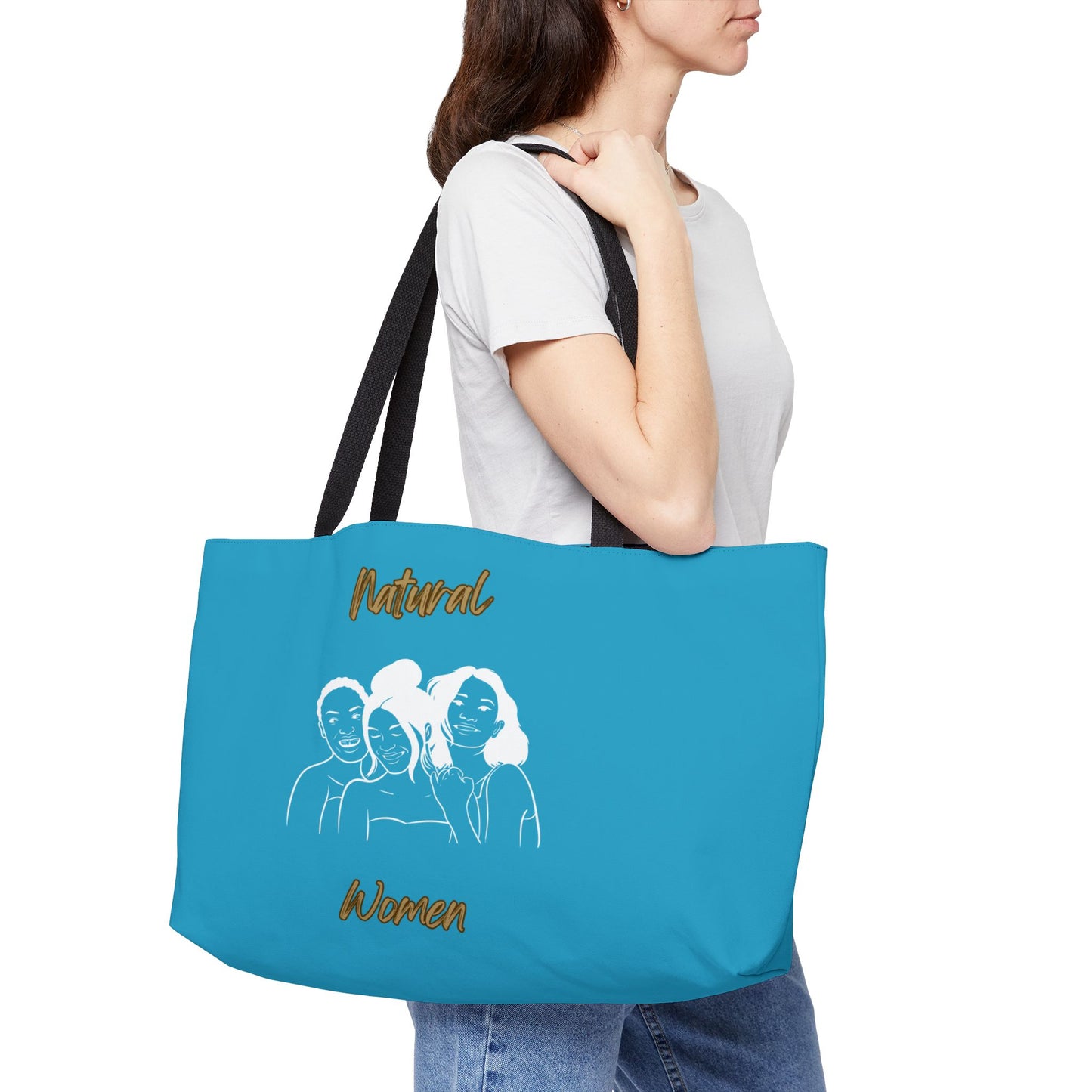 Natural Women Laughing Friends (WL) Weekender Tote Bag TURQUOISE